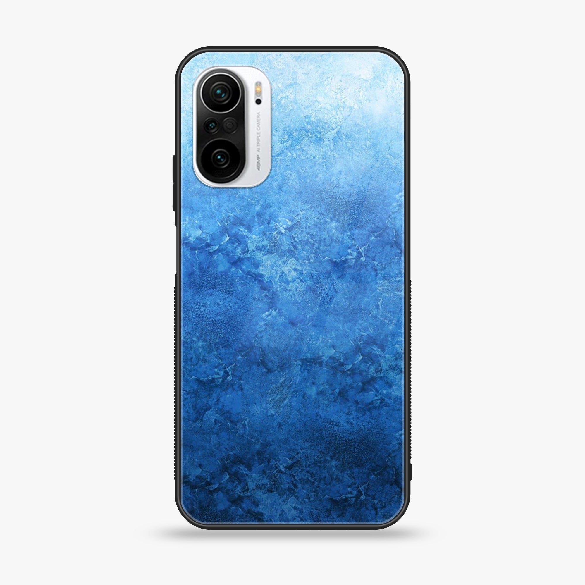 Xiaomi Poco F3 - Blue marble Series - Premium Printed Glass soft Bumper shock Proof Case