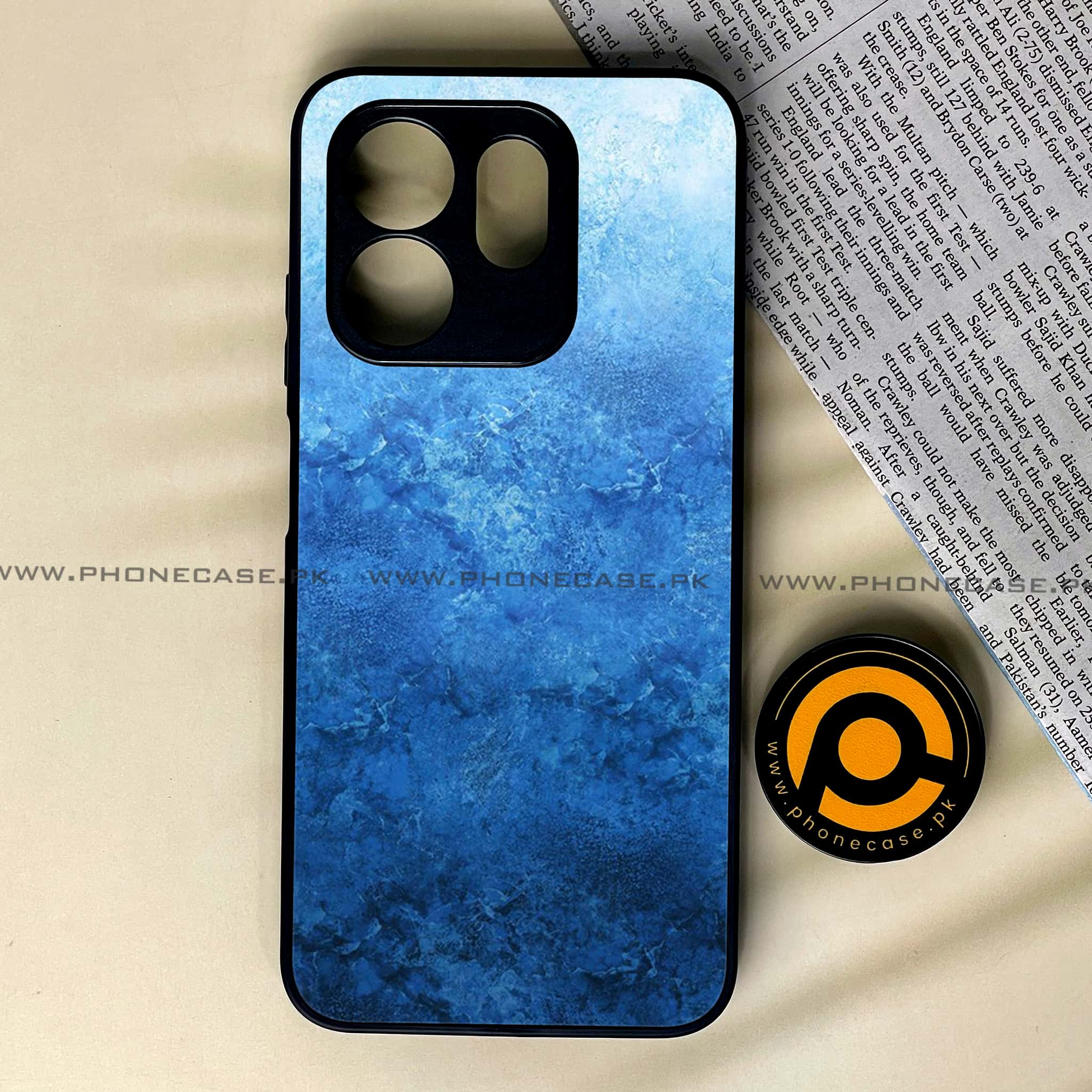 Infinix Smart 9 HD - Blue Marble Series - Premium Metal Printed soft Bumper shock Proof Case