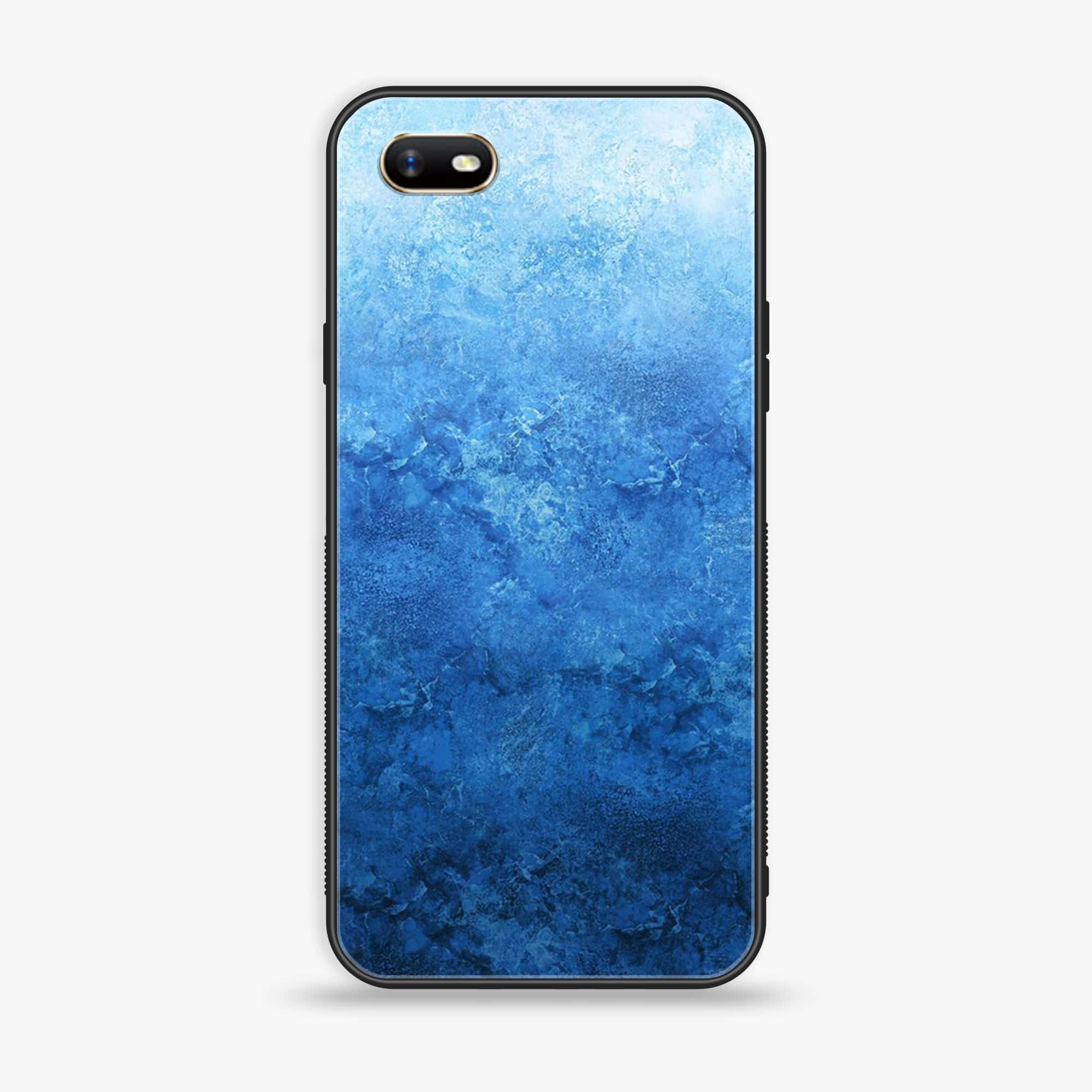 Oppo A1k - Blue Marble Series - Premium Printed Glass soft Bumper shock Proof Case