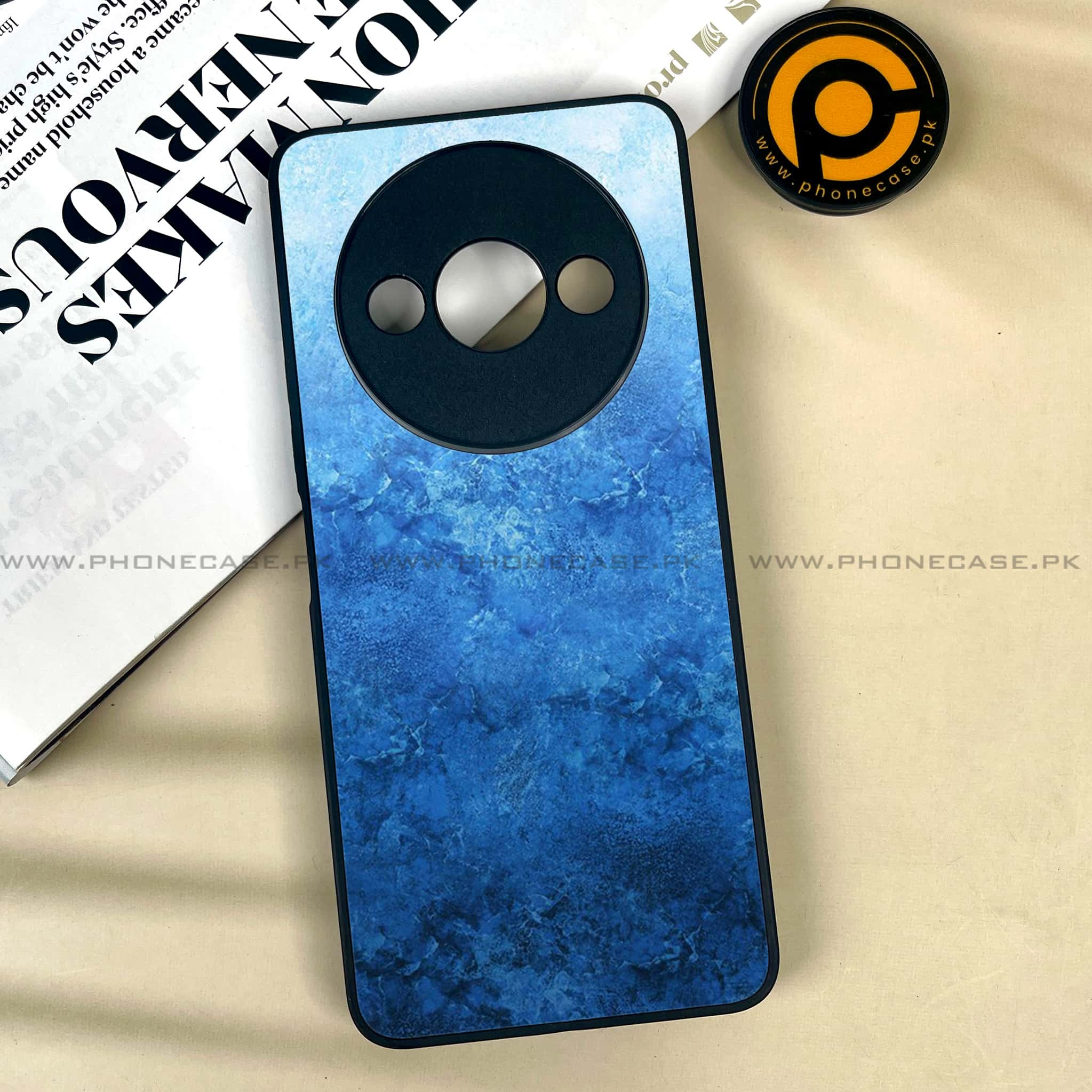 Xiaomi Redmi A3x - Blue Marble Series - Premium Printed Metal soft Bumper shock Proof Case