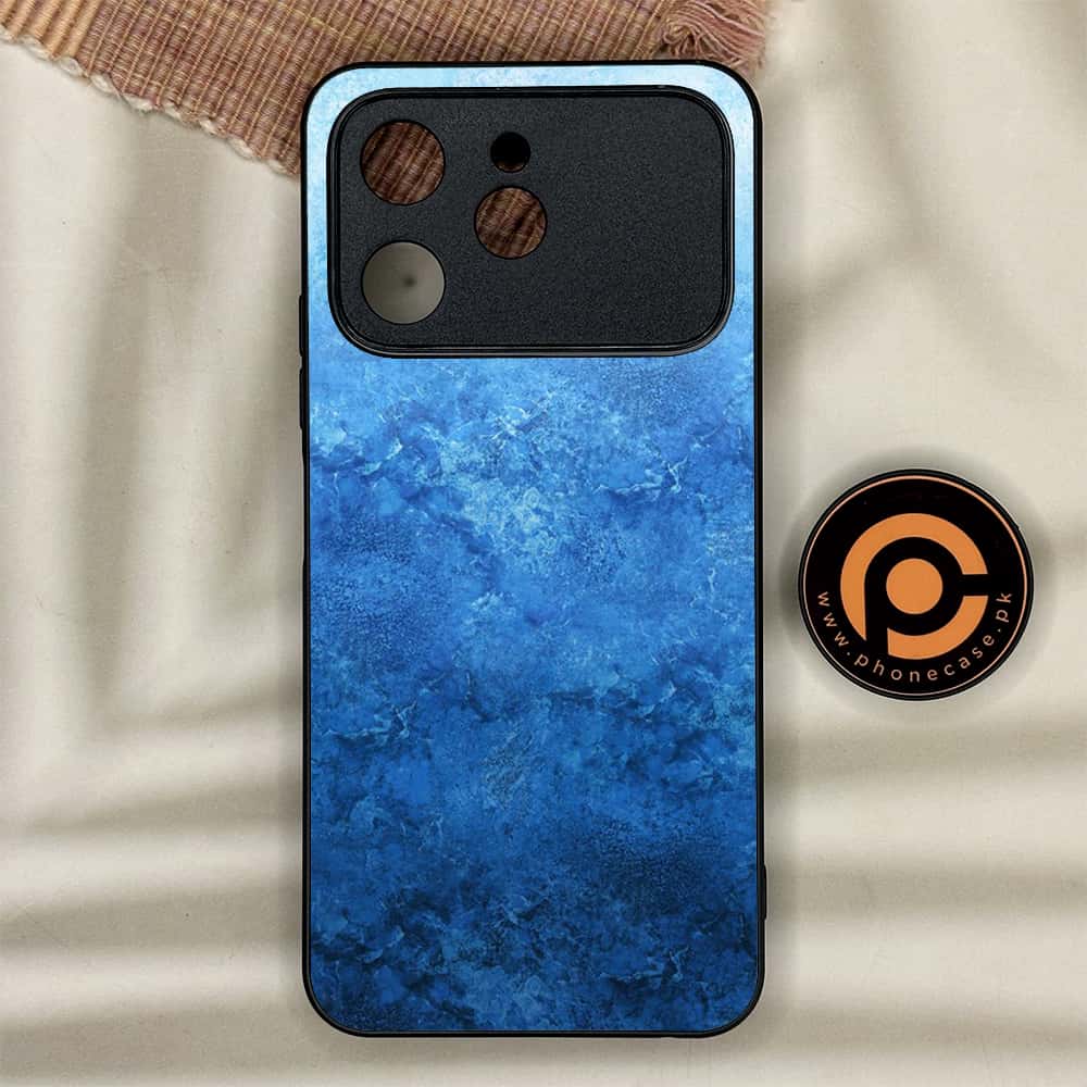 Tecno Spark 40 - Blue Marble Series - Premium Metal Printed soft Bumper shock Proof Case