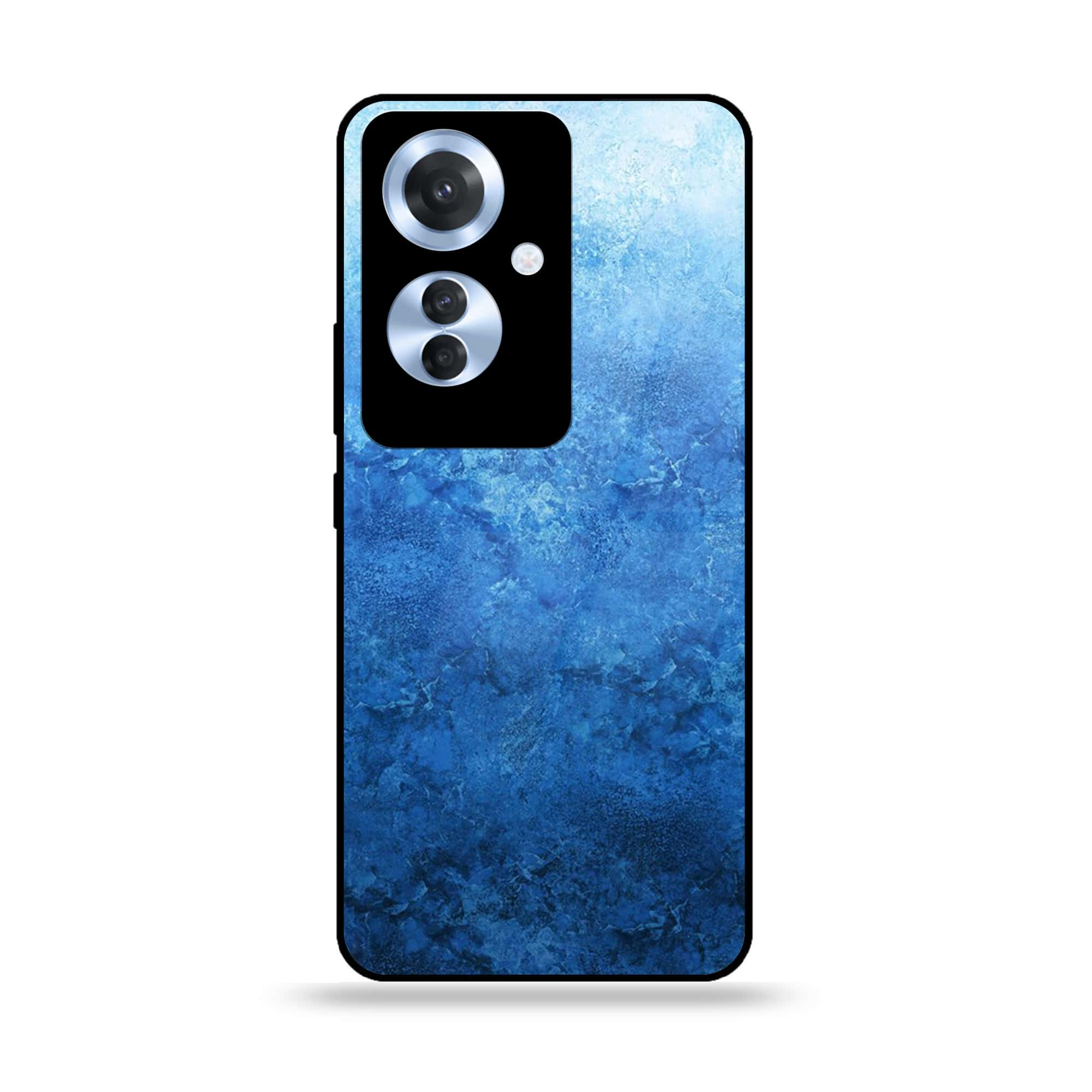 Oppo F25 Pro - Blue Marble Series - Premium Printed Glass soft Bumper shock Proof Case