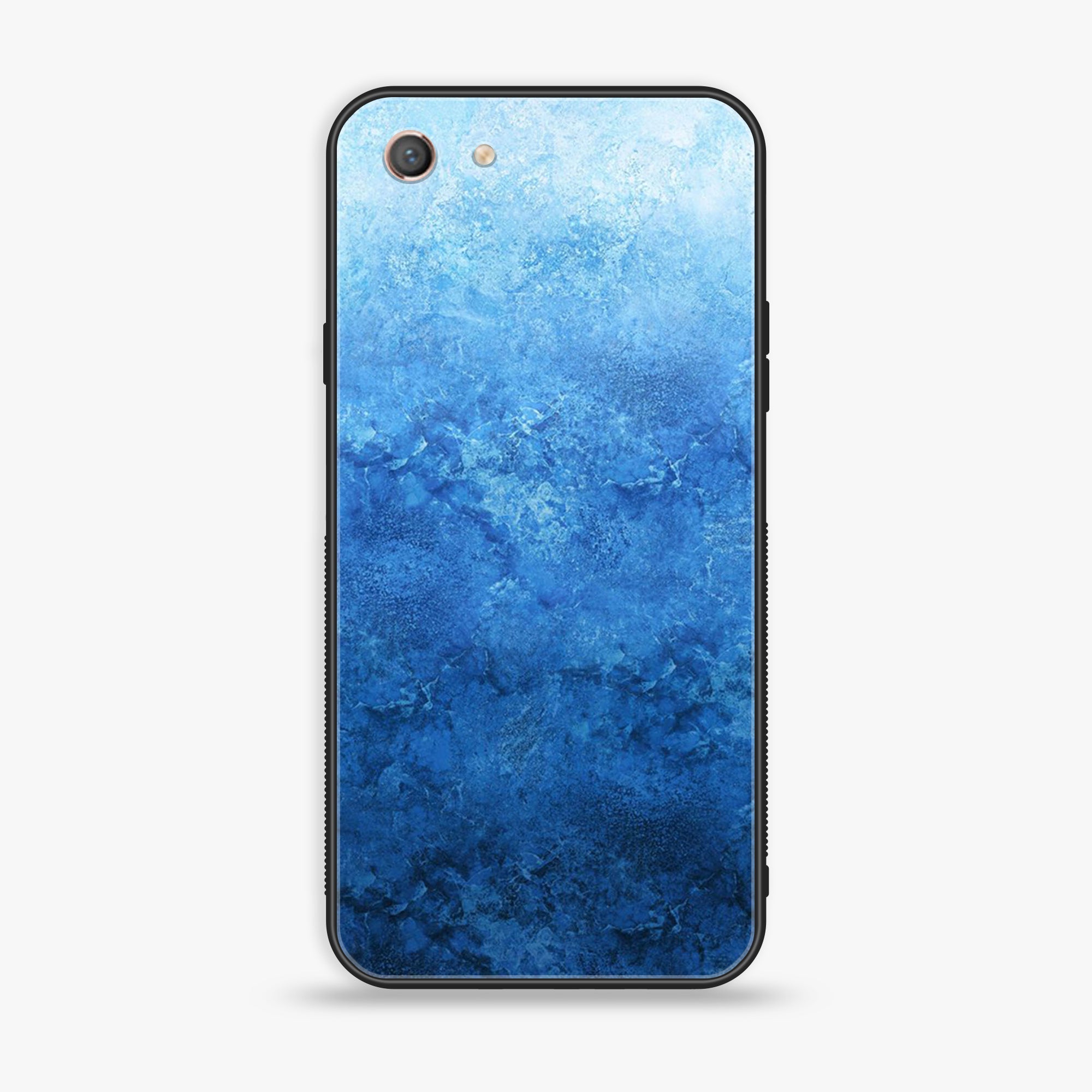 Oppo A71 (2017)  -Blue Marble Series - Premium Printed Glass soft Bumper shock Proof Case