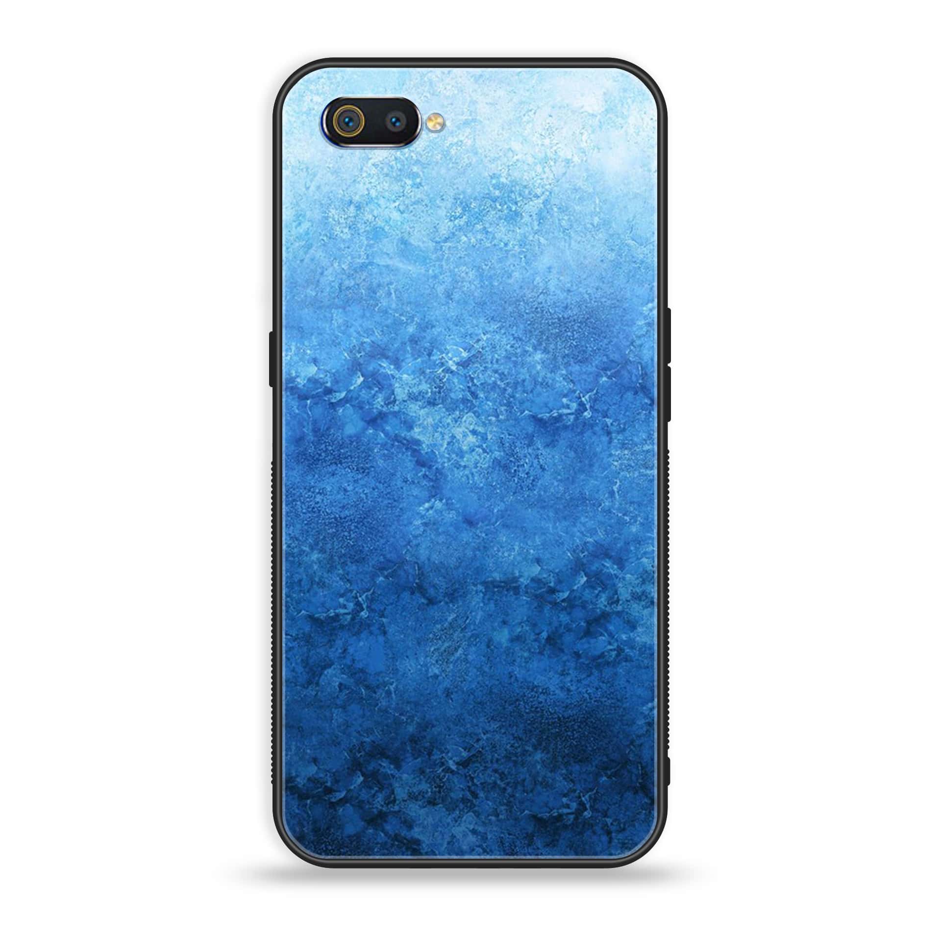 Oppo Realme C2 - Blue Marble Series - Premium Printed Glass soft Bumper shock Proof Case