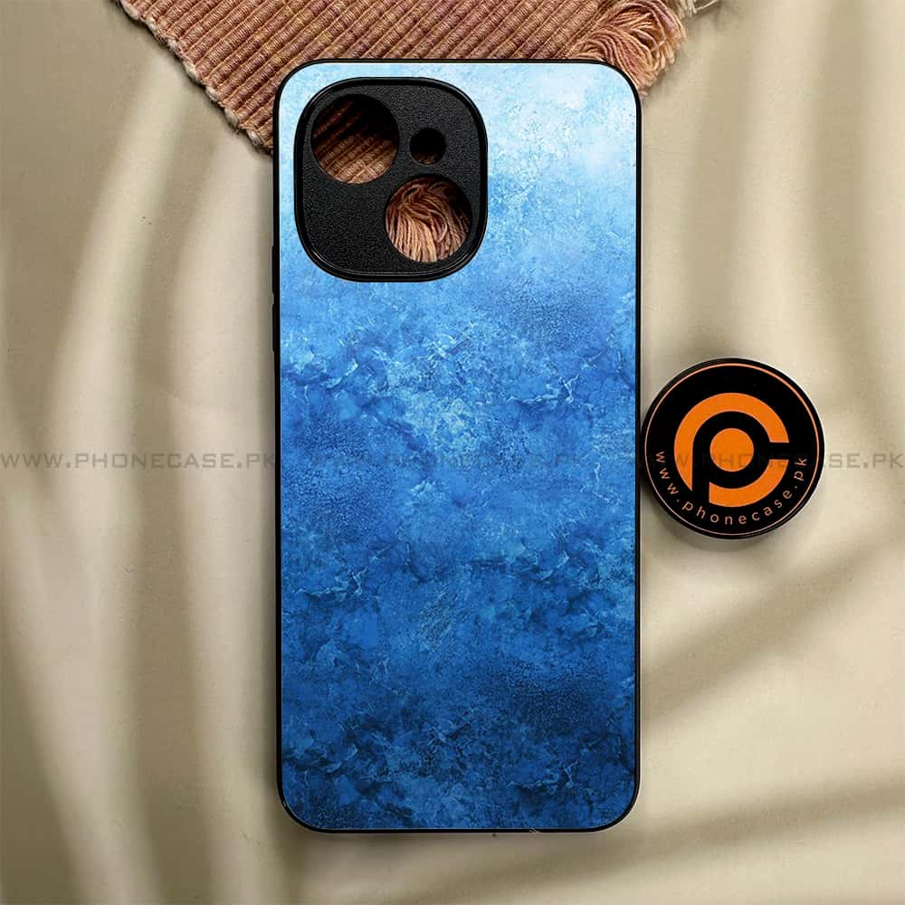 Tecno Spark 40C - Blue Marble Series - Premium Metal Printed soft Bumper shock Proof Case