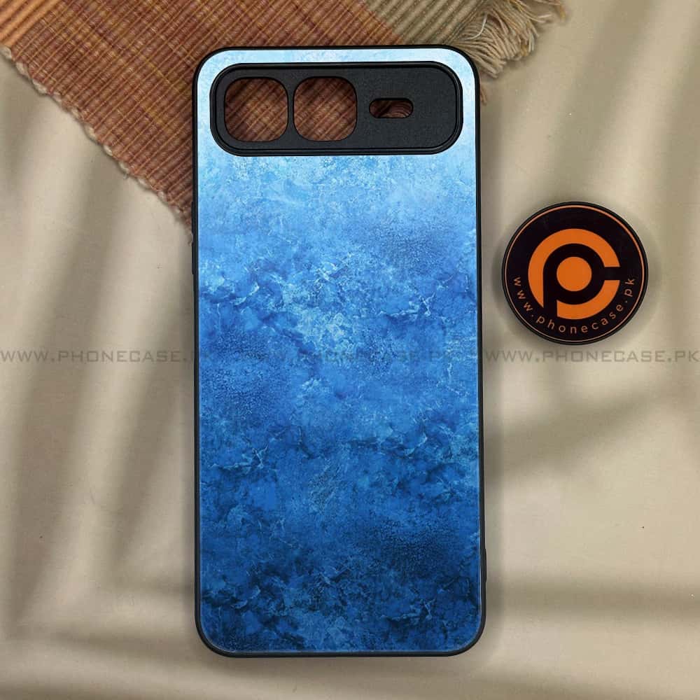 Infinix Smart 10 Plus - Blue Marble Series - Premium Metal Printed soft Bumper shock Proof Case