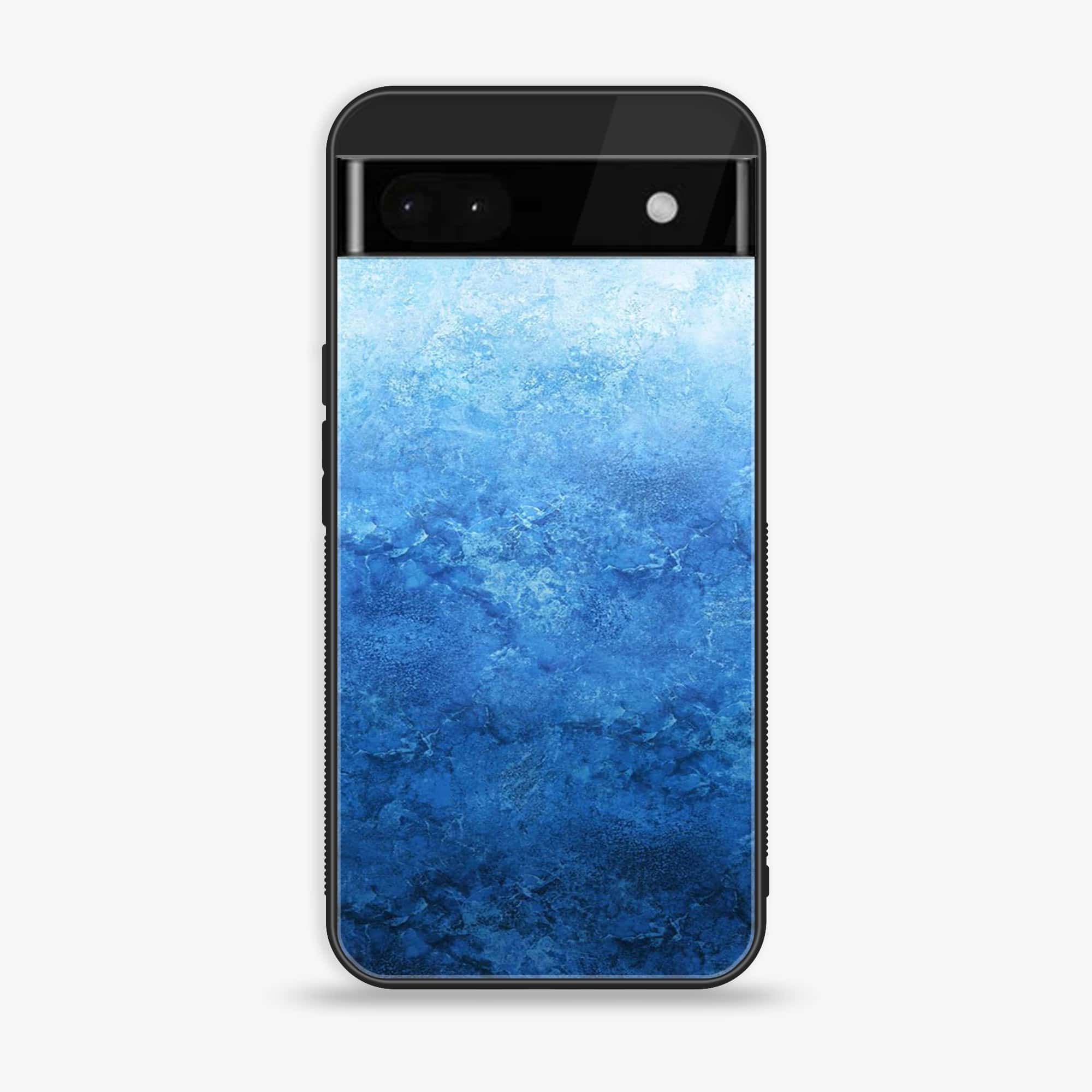 Google Pixel 6A - Blue Marble Series - Premium Printed Glass soft Bumper shock Proof Case