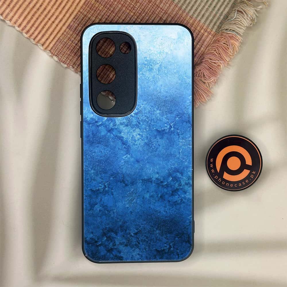 Tecno Spark 40 Pro Plus - Blue Marble Series - Premium Metal Printed soft Bumper shock Proof Case