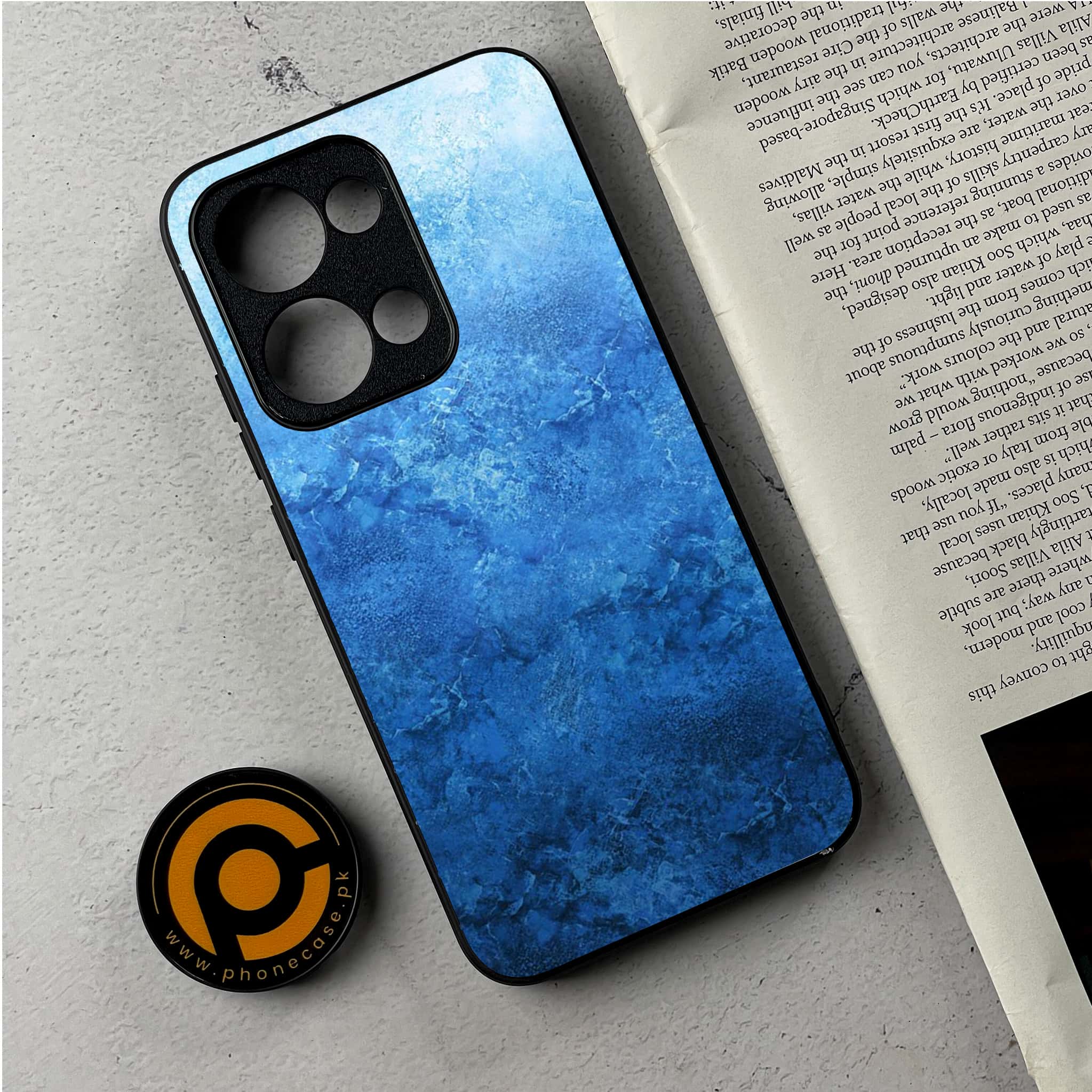 Oppo Reno 13 - Blue Marble Series - Premium Metal Printed Soft Bumper Shockproof Case
