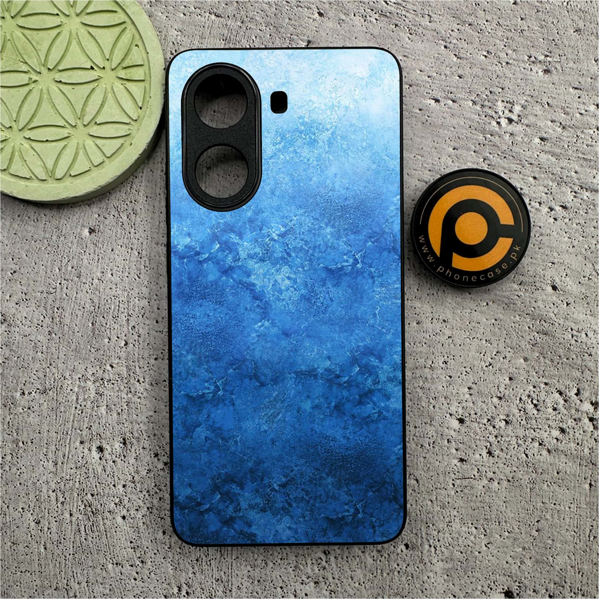Xiaomi Poco X7 Pro 5G - Blue Marble Series - Premium Metal Printed soft Bumper shock Proof Case