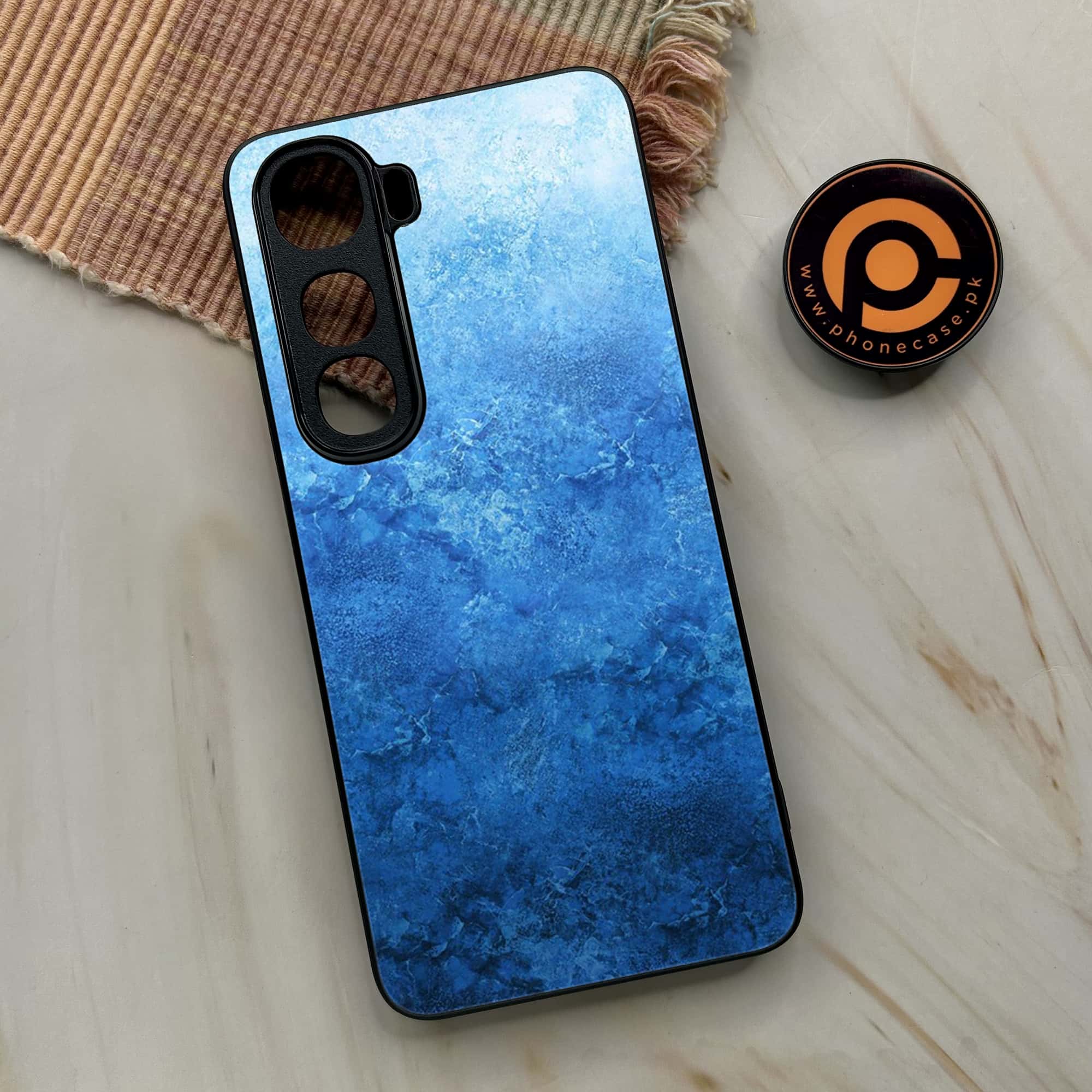 Vivo Y400 - Blue Marble Series - Premium Metal Printed soft Bumper shock Proof Case