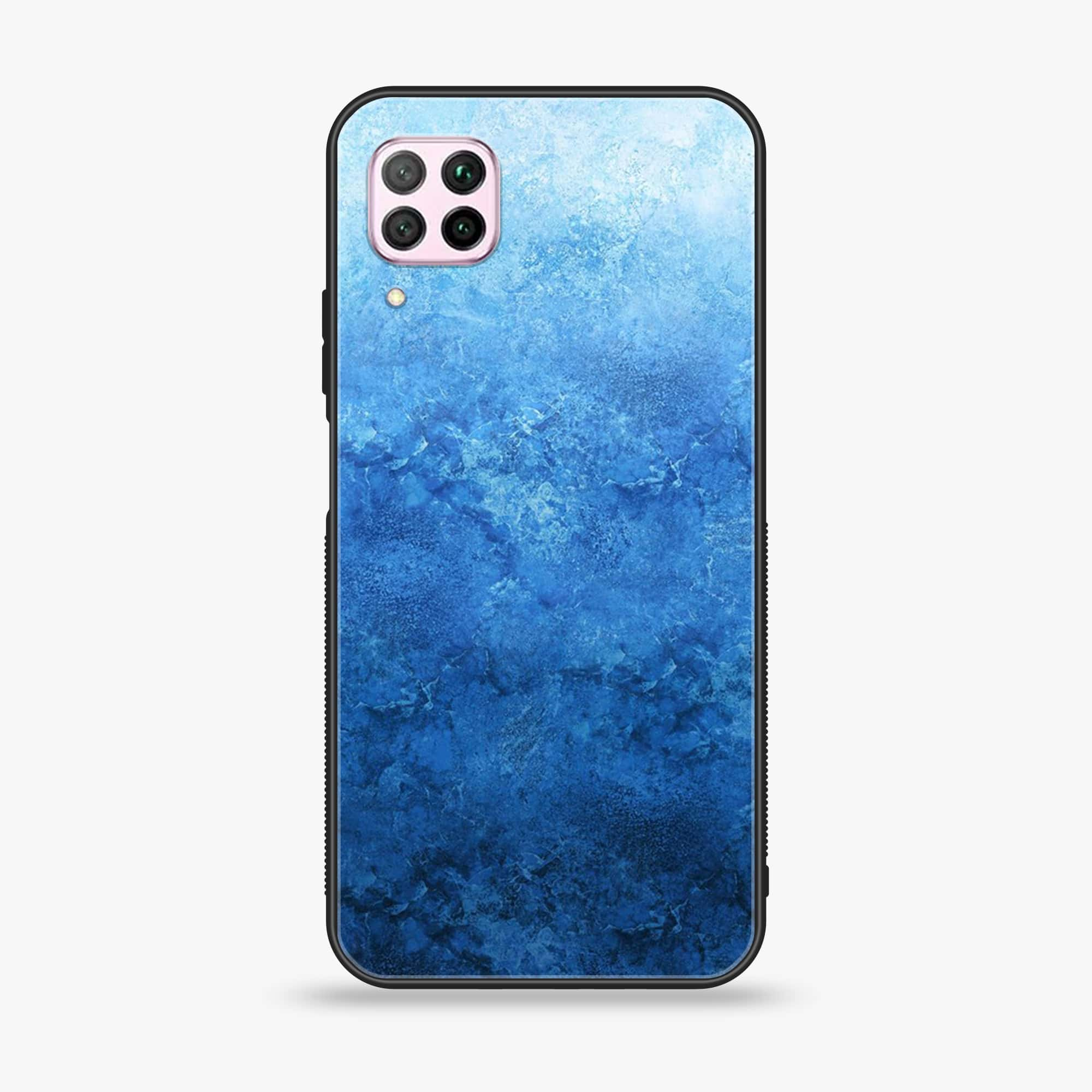 Huawei Nova 7i - Blue Marble Series - Premium Printed Glass soft Bumper shock Proof Case