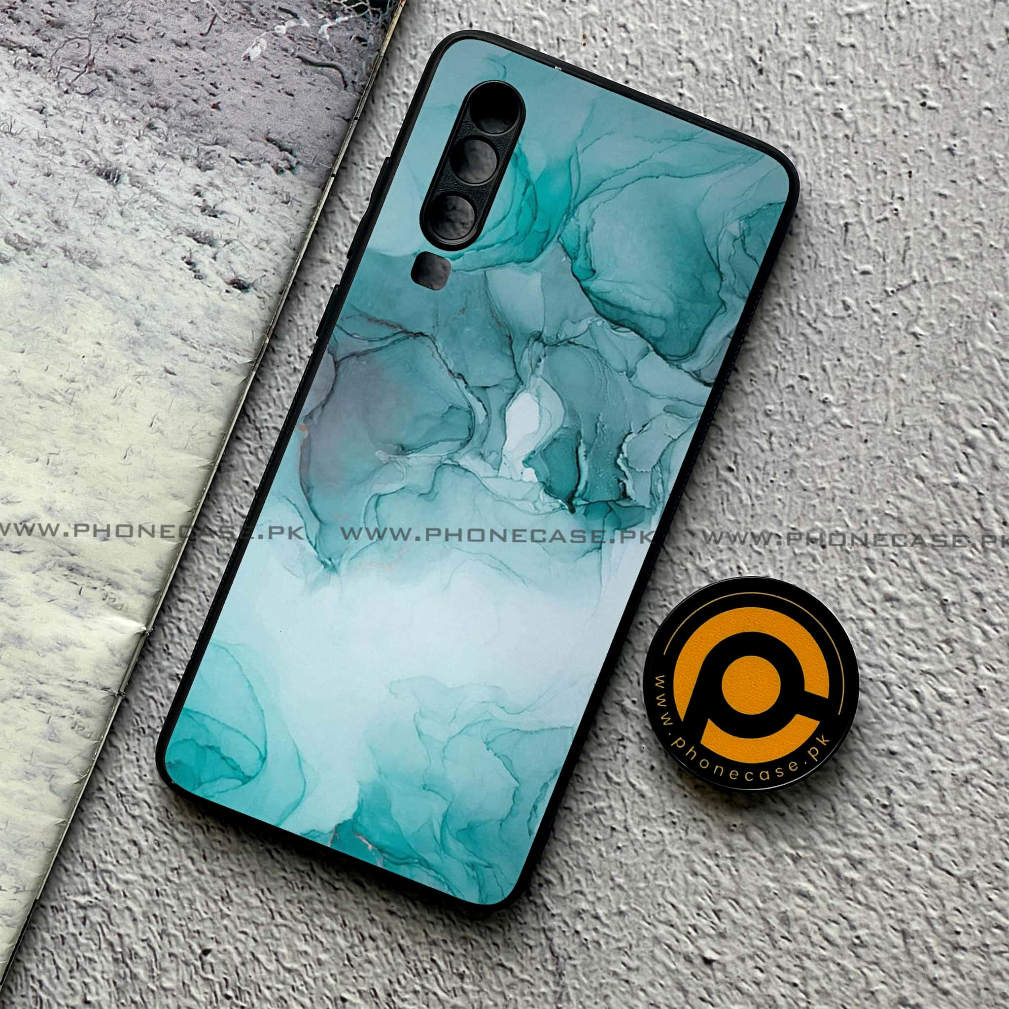 Huawei P30 - Blue Marble Series - Premium Printed Glass soft Bumper shock Proof Case