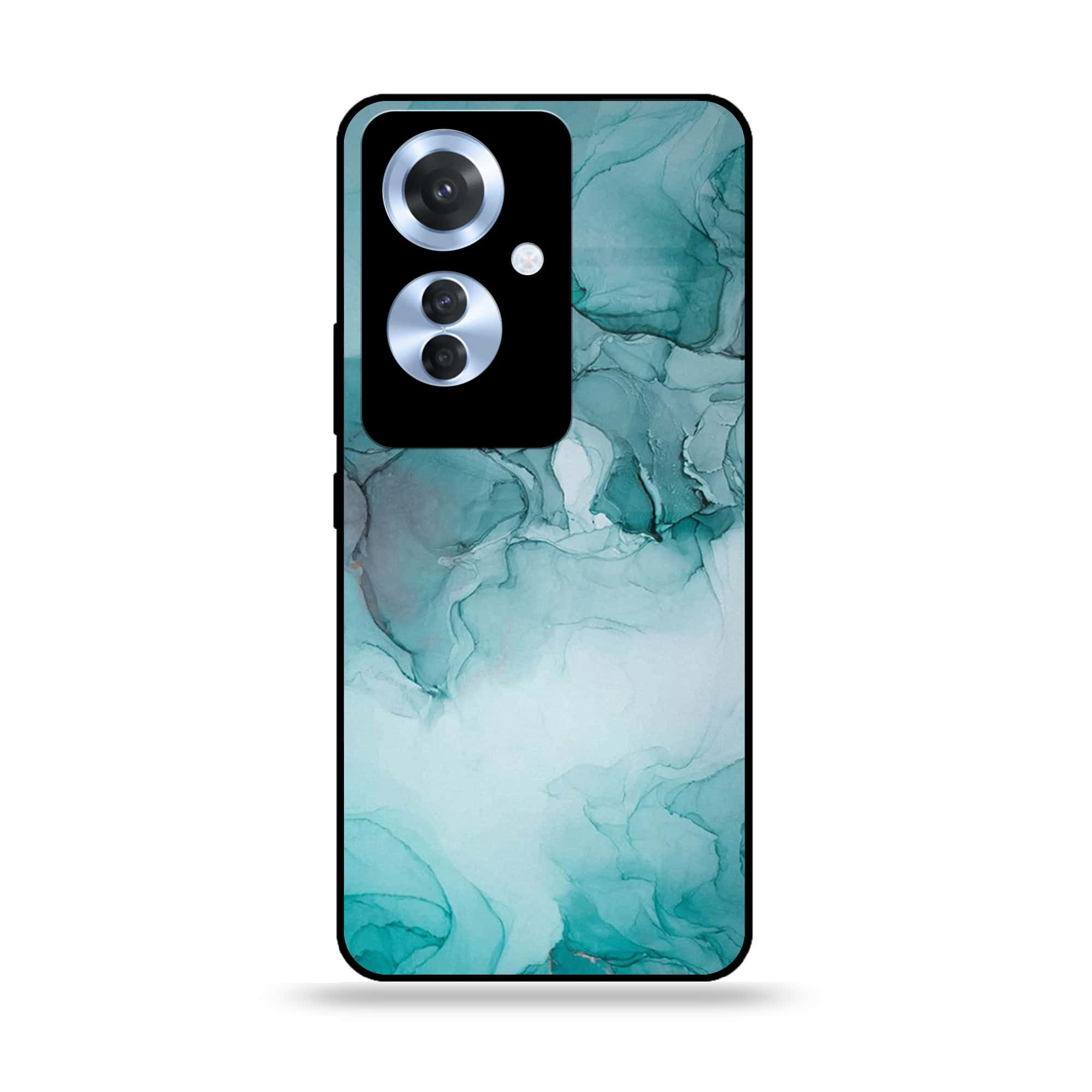 Oppo F25 Pro - Blue Marble Series - Premium Printed Glass soft Bumper shock Proof Case