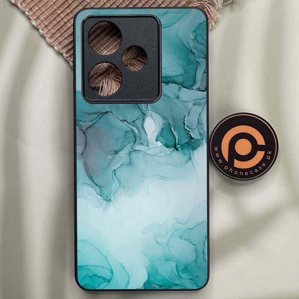Realme GT 7T - Blue Marble Series - Premium Metal Printed soft Bumper shock Proof Case