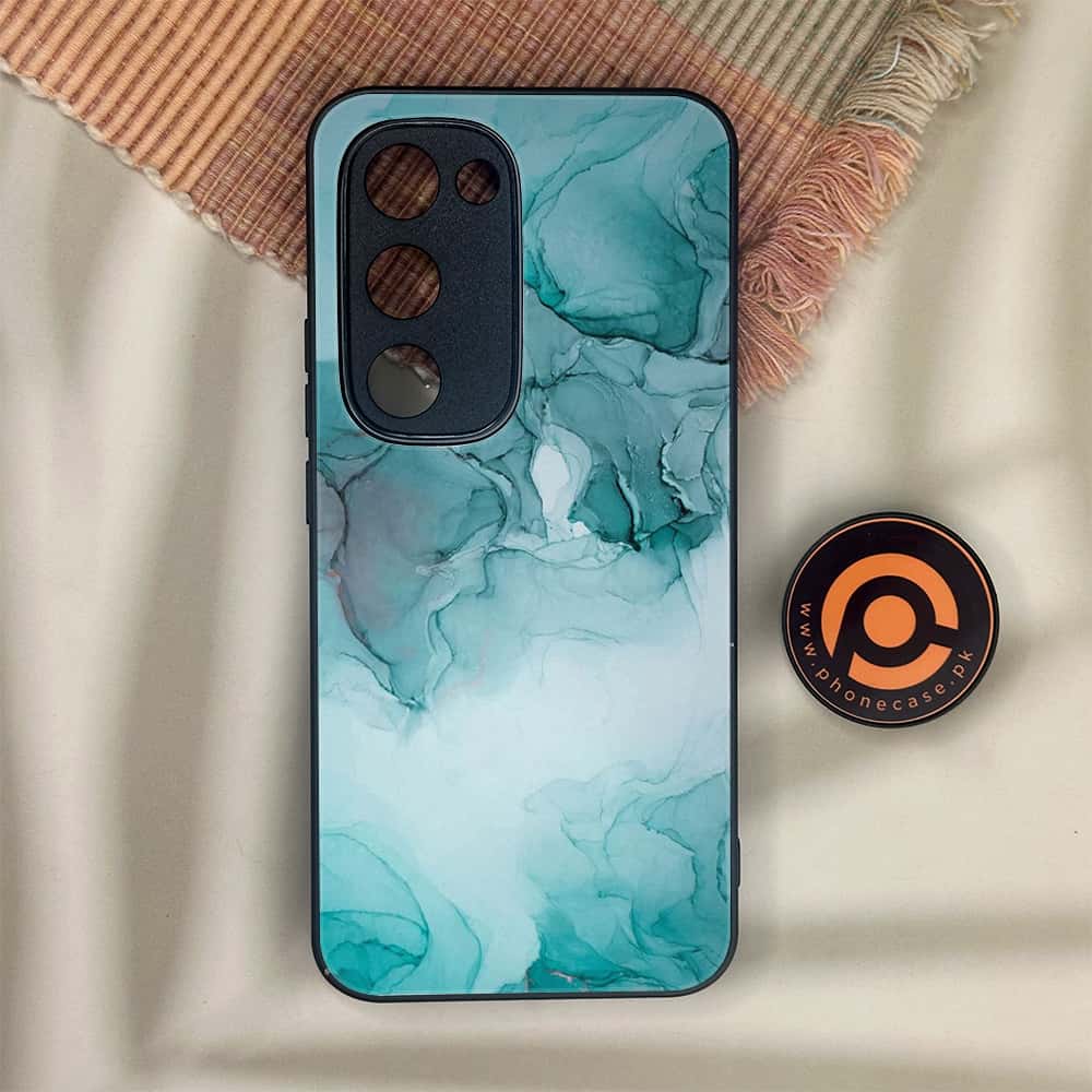 Tecno Spark 40 Pro Plus - Blue Marble Series - Premium Metal Printed soft Bumper shock Proof Case