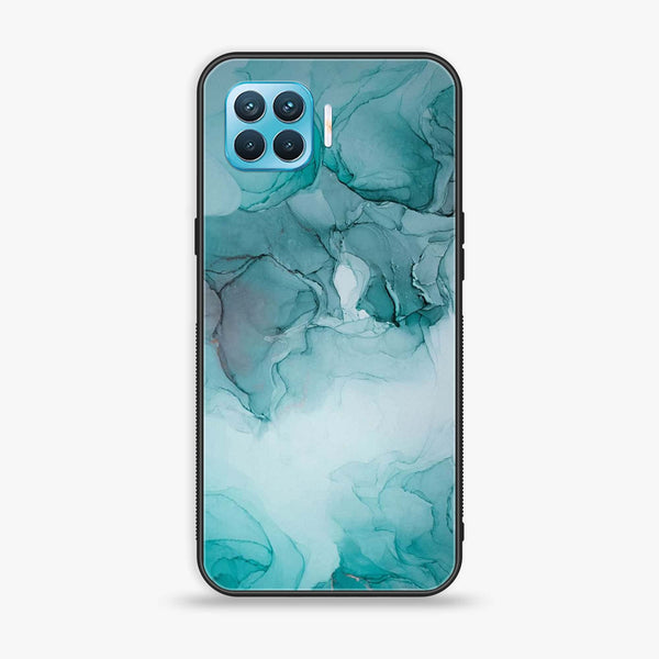 Oppo F17 Pro/A93 - Blue Marble Design 3- Premium Printed Glass soft Bumper shock Proof Case CS-10928