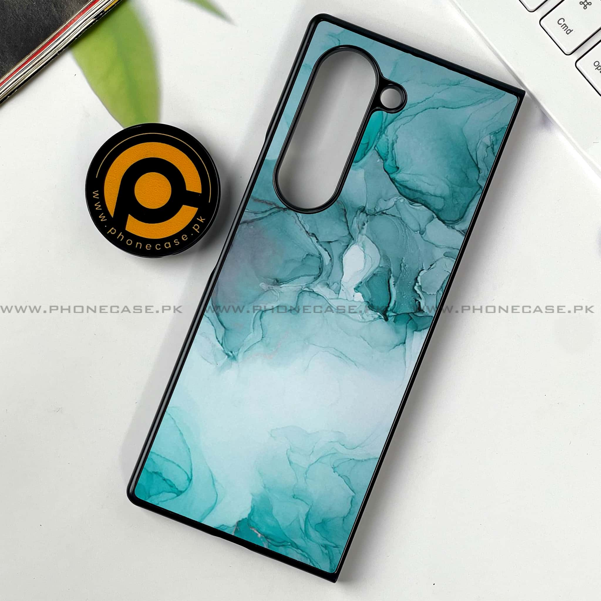 Samsung Galaxy Z Fold 6 - Blue Marble Series - Premium Printed Metal soft Bumper shock Proof Case