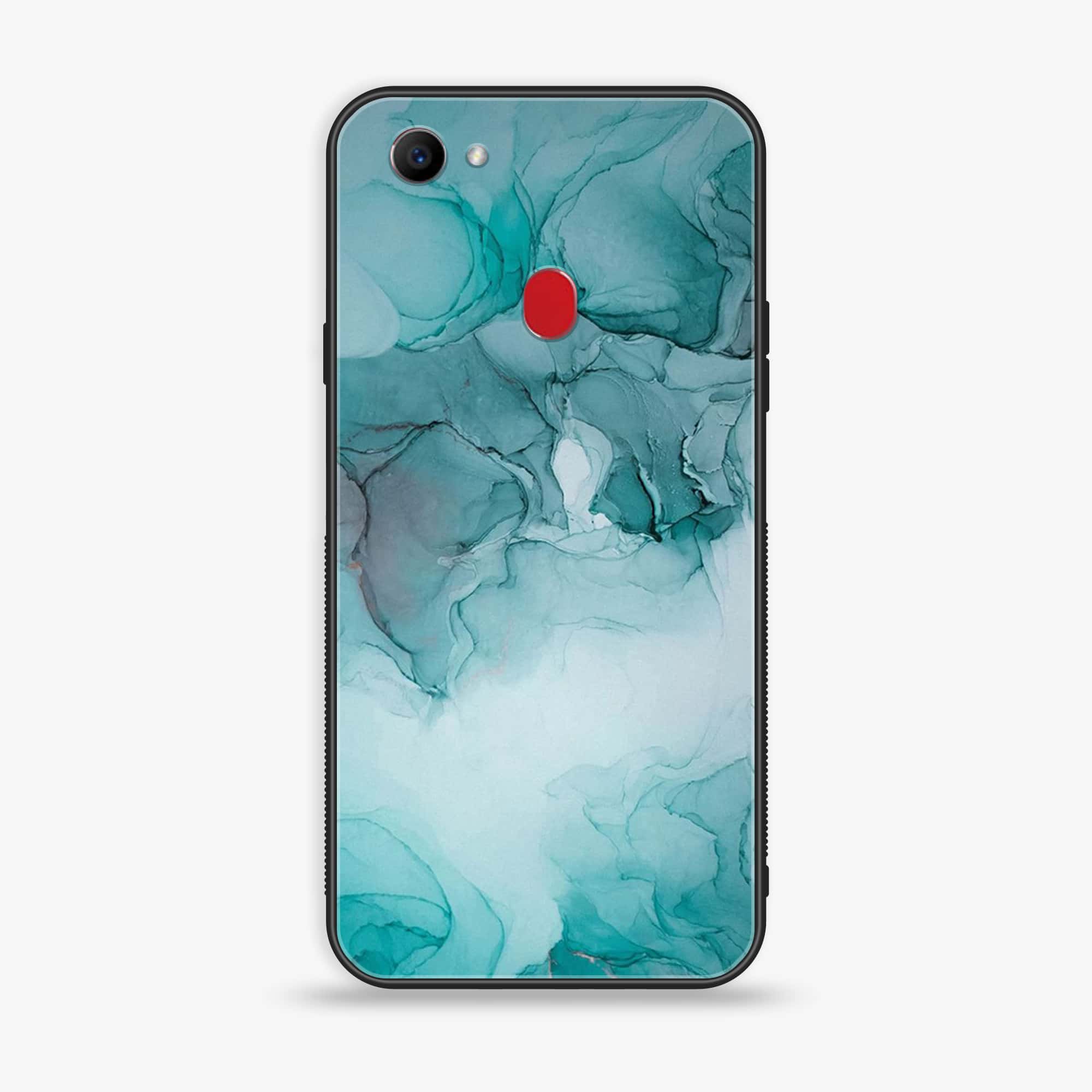 Oppo F7 - Blue Marble Series - Premium Printed Glass soft Bumper shock Proof Case