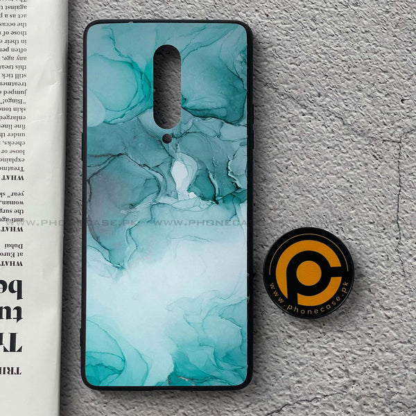 OnePlus 8- Blue Marble Design 3- Premium Printed Glass soft Bumper shock Proof Case CS-46668