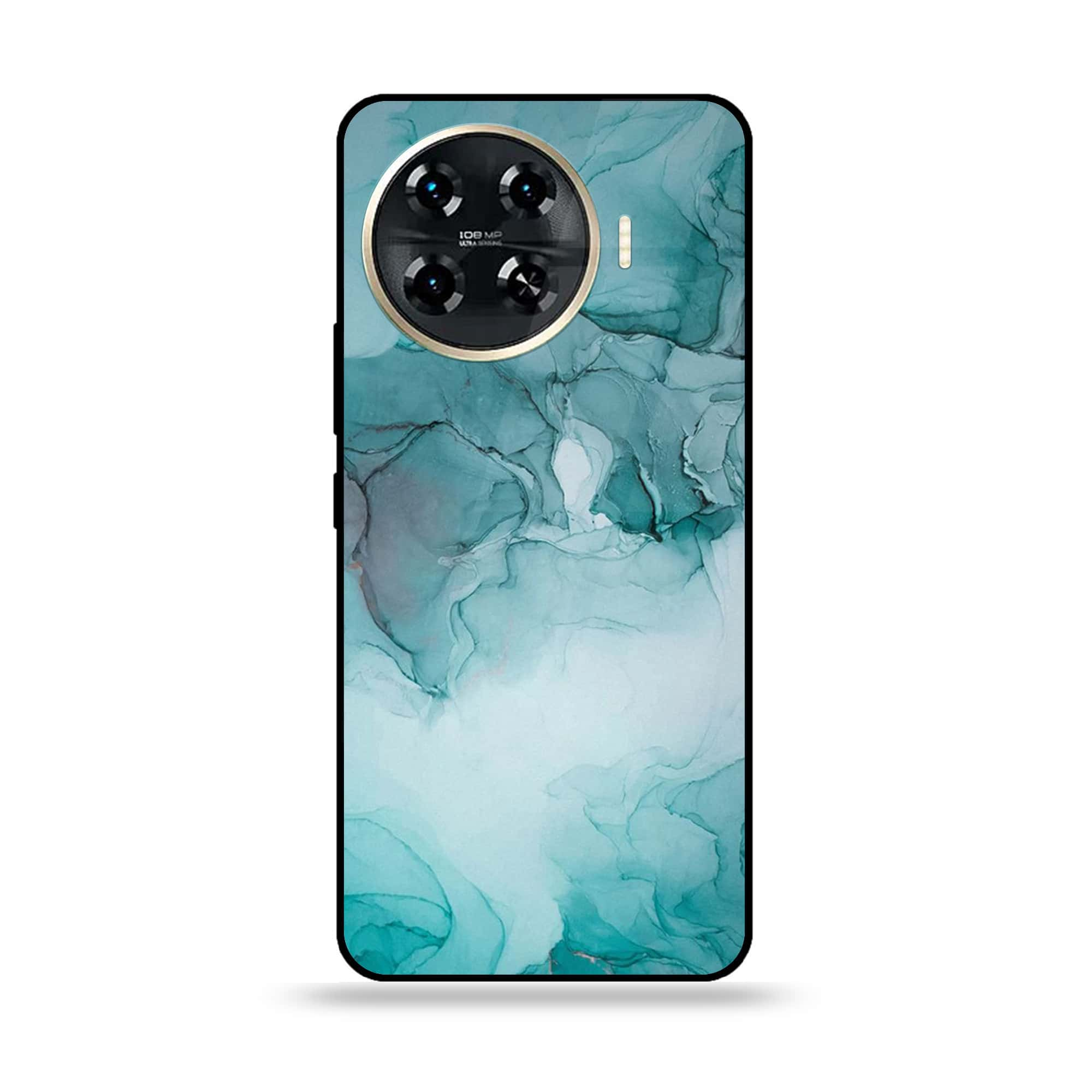 Tecno Spark 20 pro plus - Blue Marble Series - Premium Printed Glass soft Bumper shock Proof Case