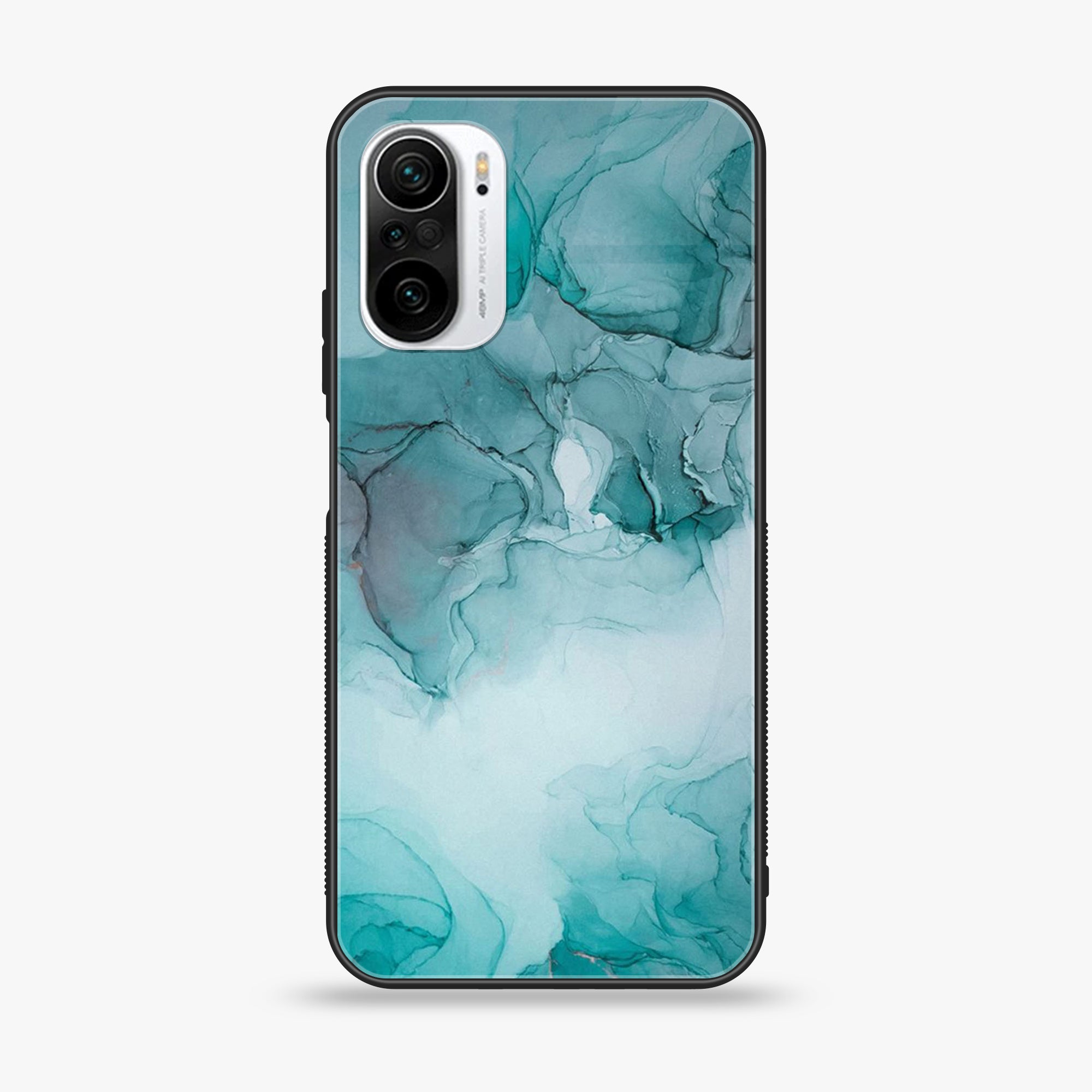 Xiaomi Poco F3 - Blue marble Series - Premium Printed Glass soft Bumper shock Proof Case