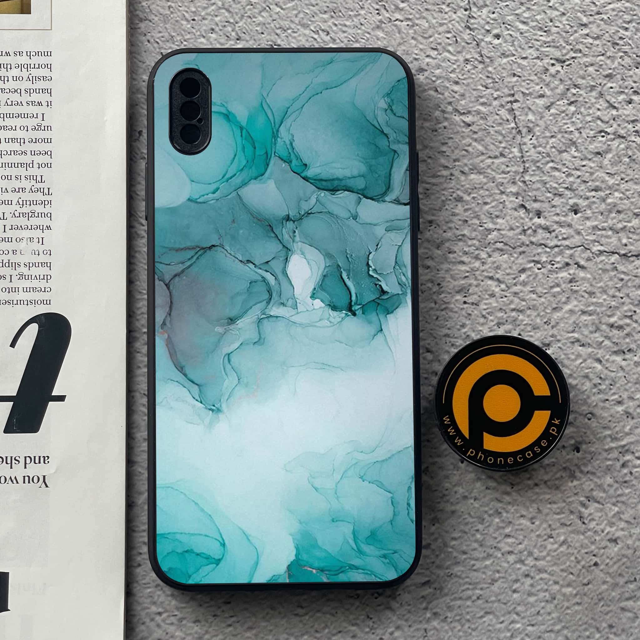 iPhone Xs Max - Blue Marble Series - Premium Metal Printed soft Bumper shock Proof Case
