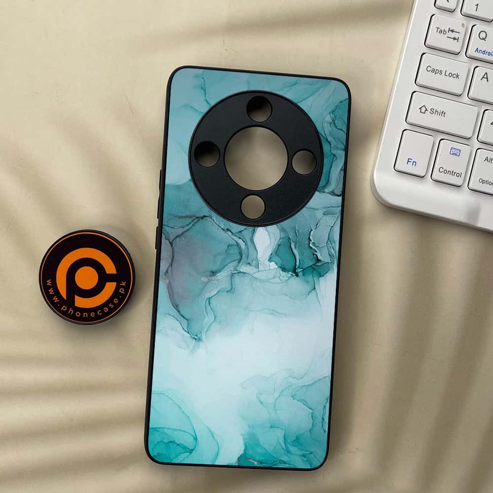 HONOR X9b 5G - Blue Marble Series - Premium Metal  Printed soft Bumper shock Proof Case