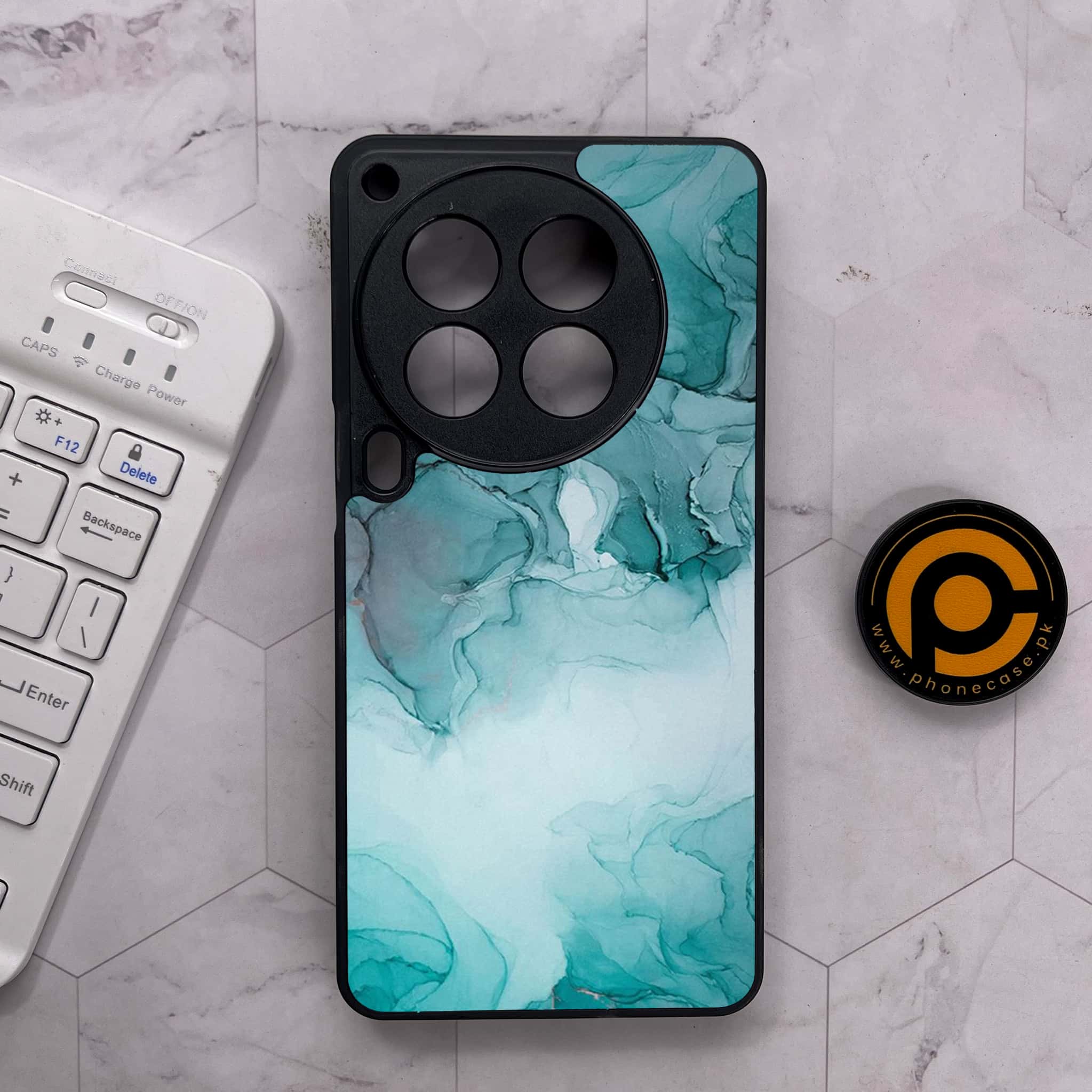 Tecno Camon 30 Premier - Blue Marble Series - Premium Metal Printed soft Bumper shock Proof Case