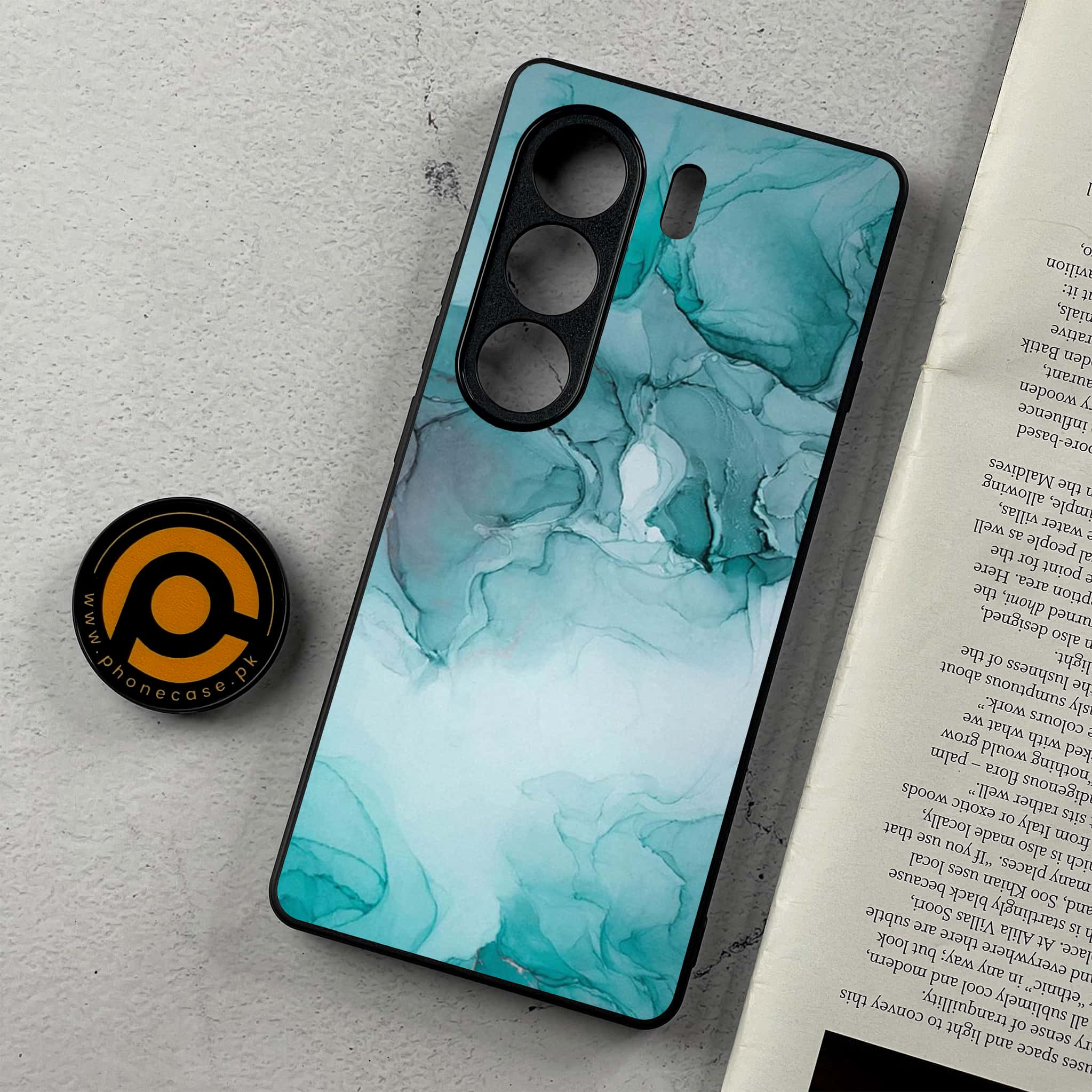 Tecno Camon 40 - Blue Marble Series  - Premium Metal Printed Soft Bumper Shockproof Case