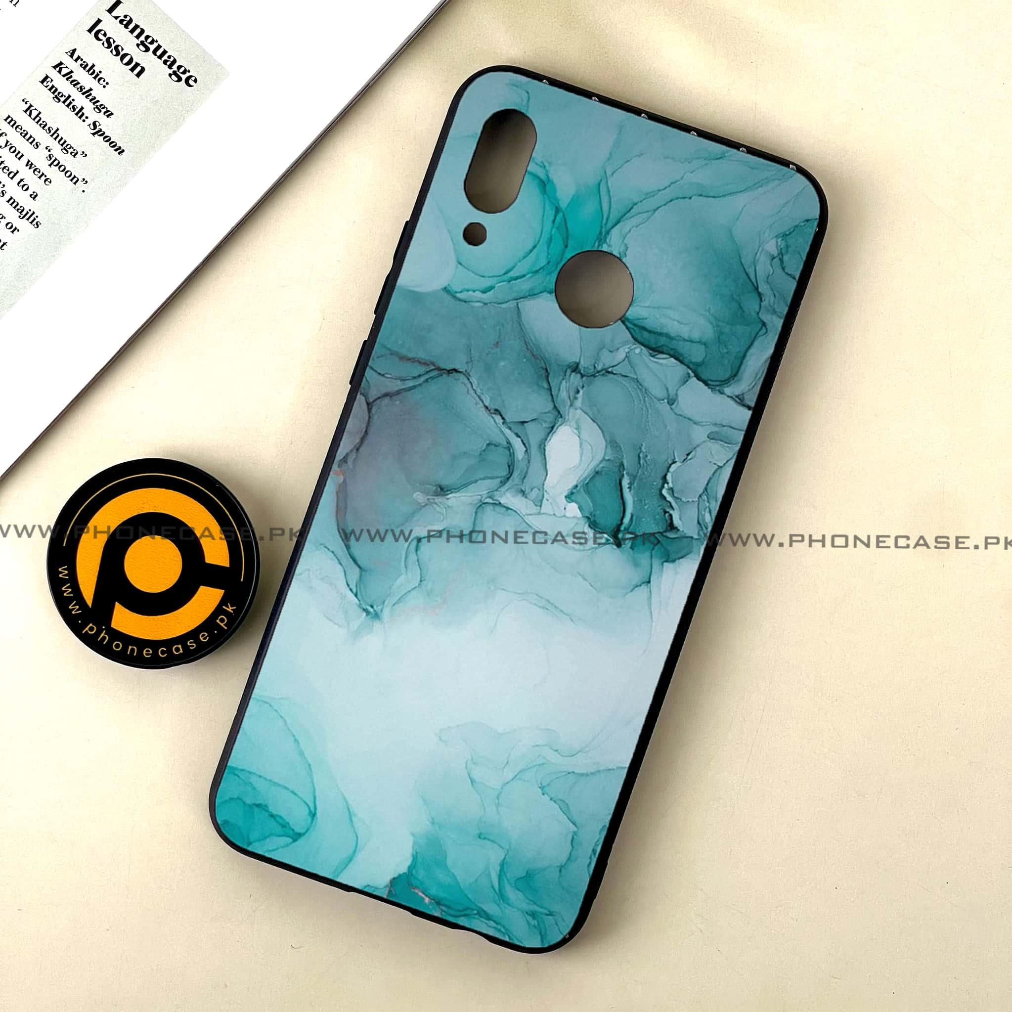 Huawei Nova 3 - Blue Marble Series - Premium Printed Glass soft Bumper shock Proof Case