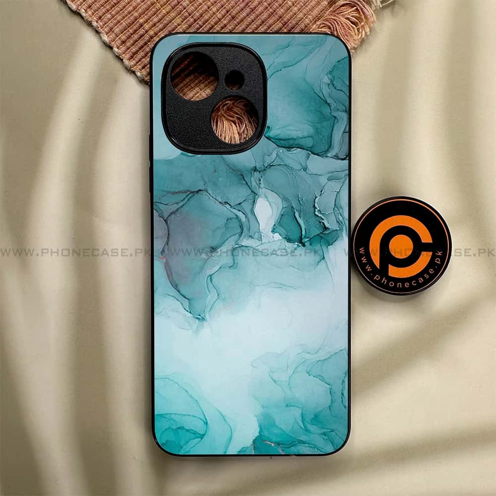 Tecno Spark 40C - Blue Marble Series - Premium Metal Printed soft Bumper shock Proof Case
