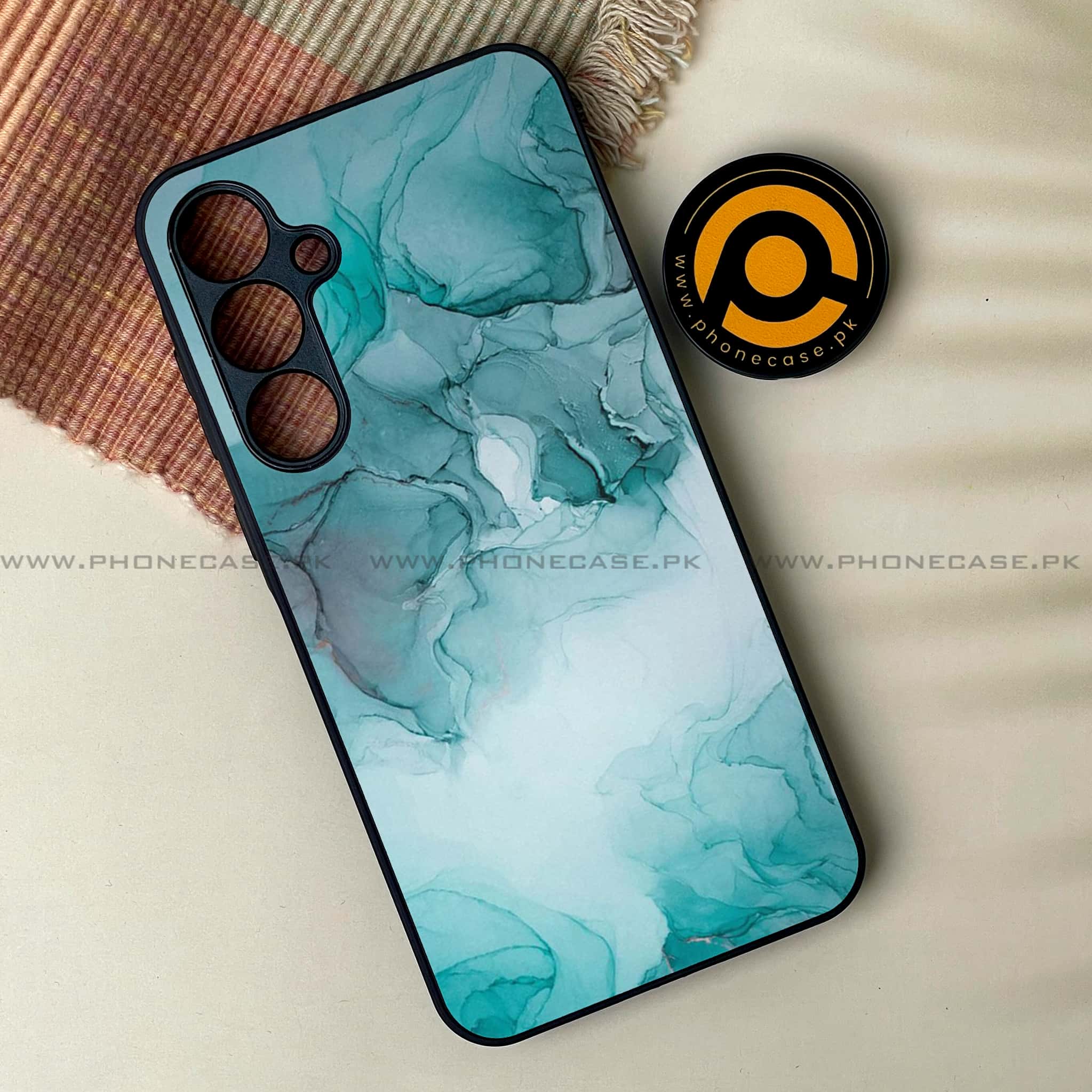 Samsung Galaxy A24 4G - Blue Marble Series - Premium Printed Glass soft Bumper shock Proof Case