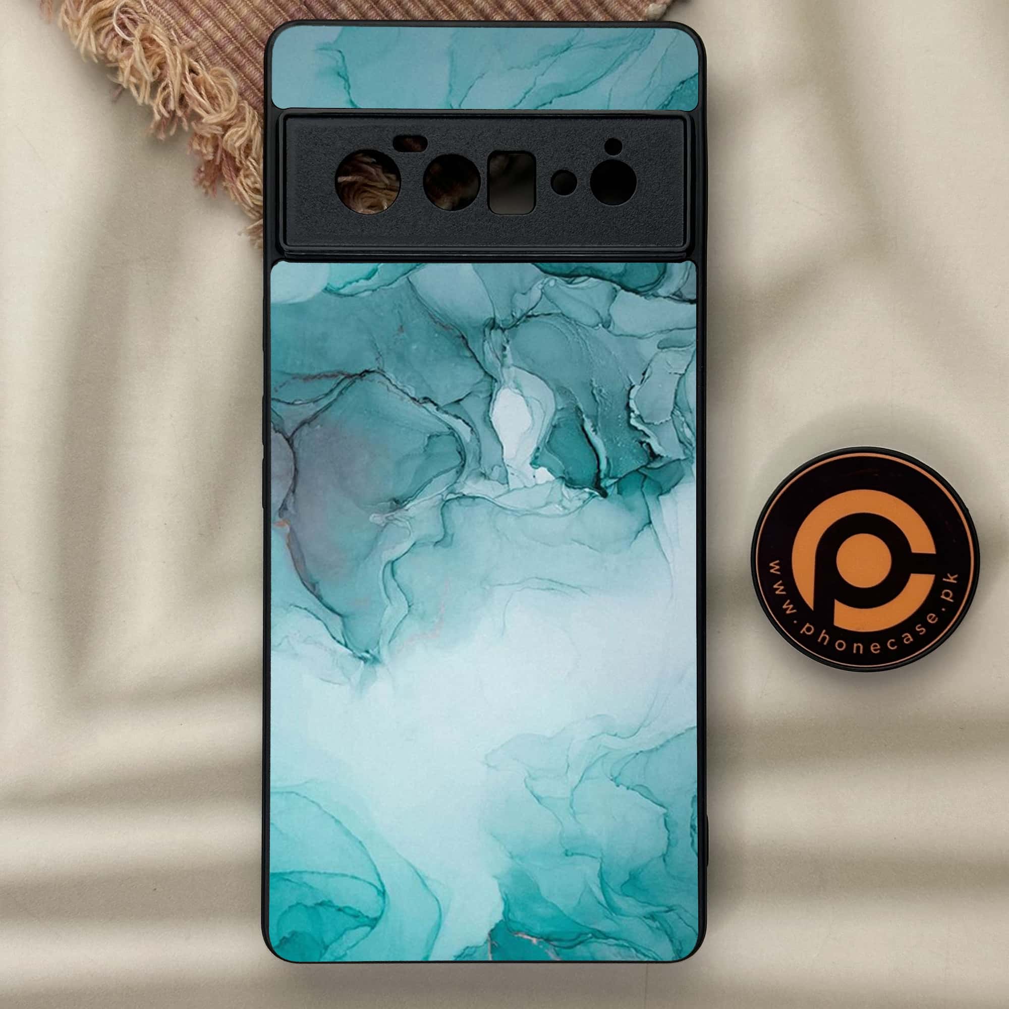 Google Pixel 6 Pro- Blue  Marble Series - Premium Metal Printed soft Bumper Shock Proof Case