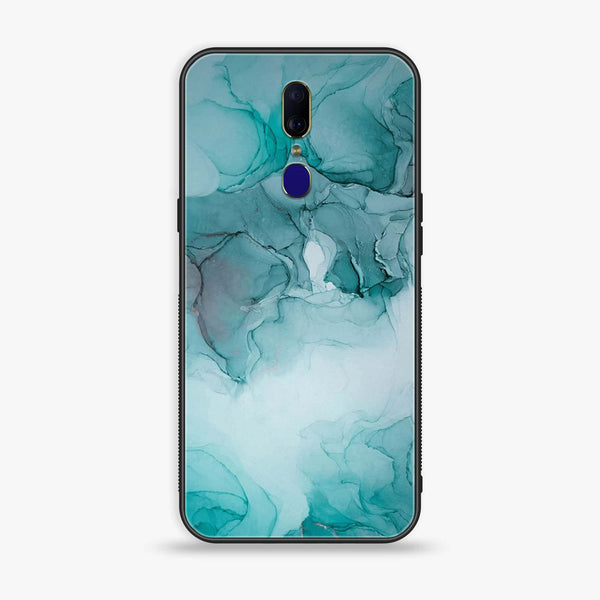 Oppo F11 - Blue Marble Design 3 - Premium Printed Glass soft Bumper shock Proof Case CS-43163