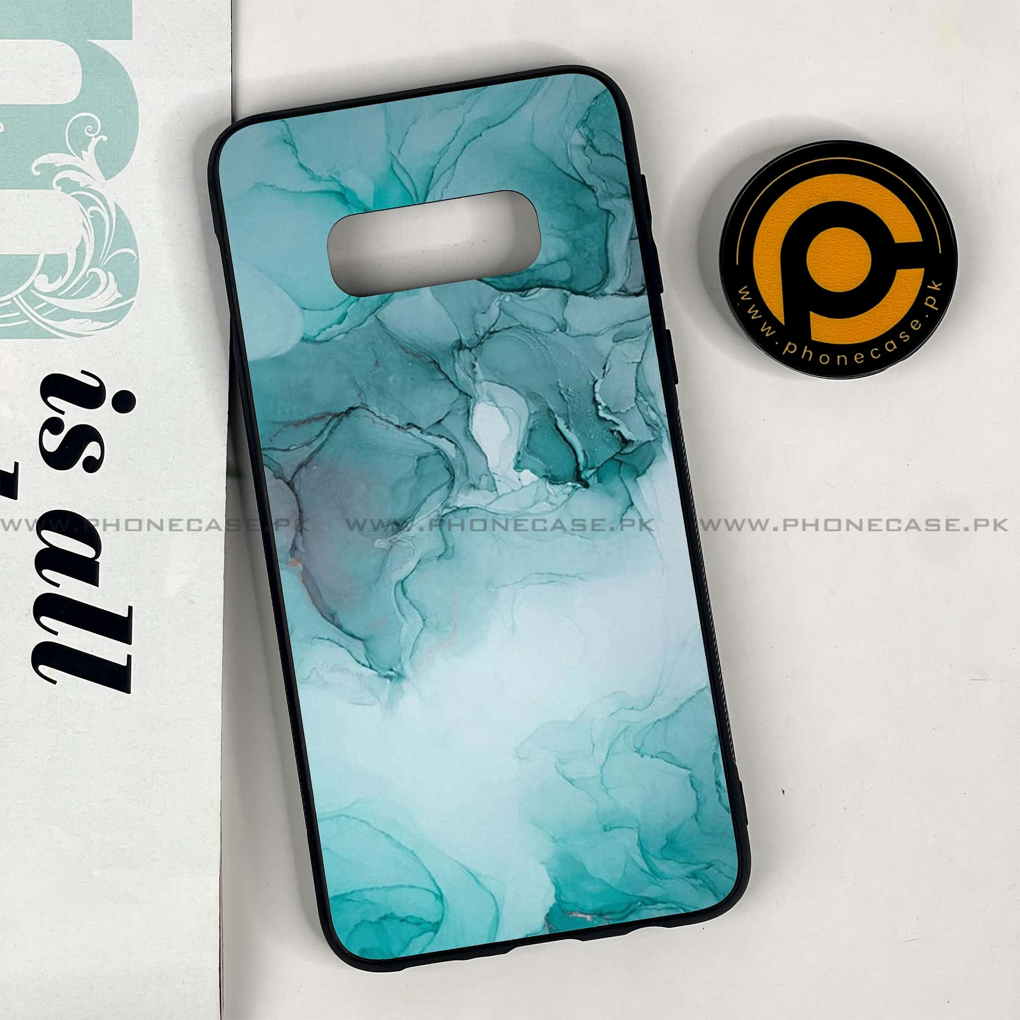 Galaxy S10e - Blue Marble Series - Premium Printed Glass soft Bumper shock Proof Case