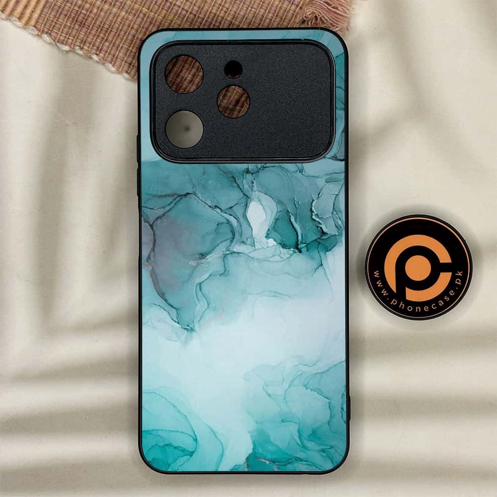 Tecno Spark 40 - Blue Marble Series - Premium Metal Printed soft Bumper shock Proof Case