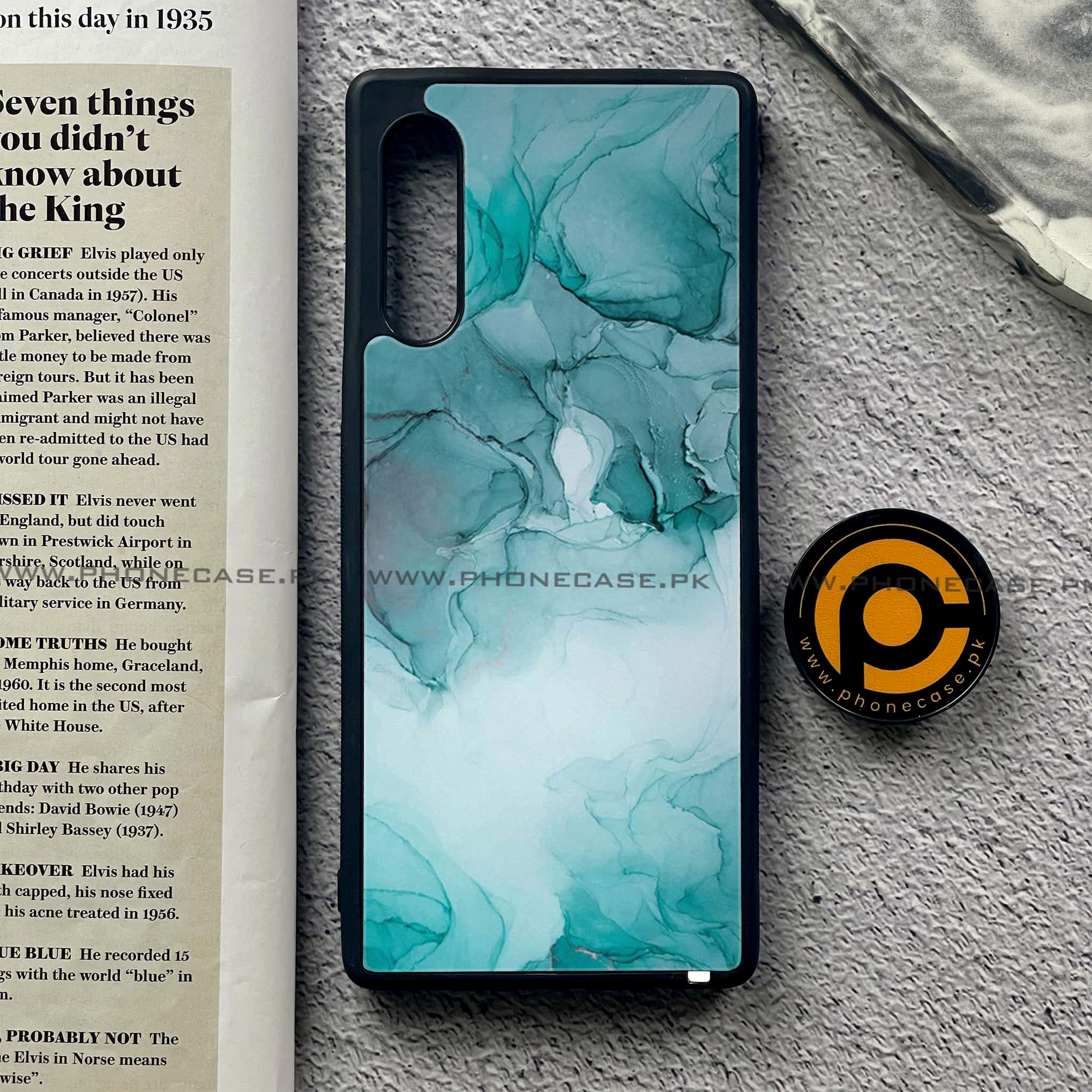 LG Velvet - Blue Marble Series - Premium Printed Glass soft Bumper shock Proof Case