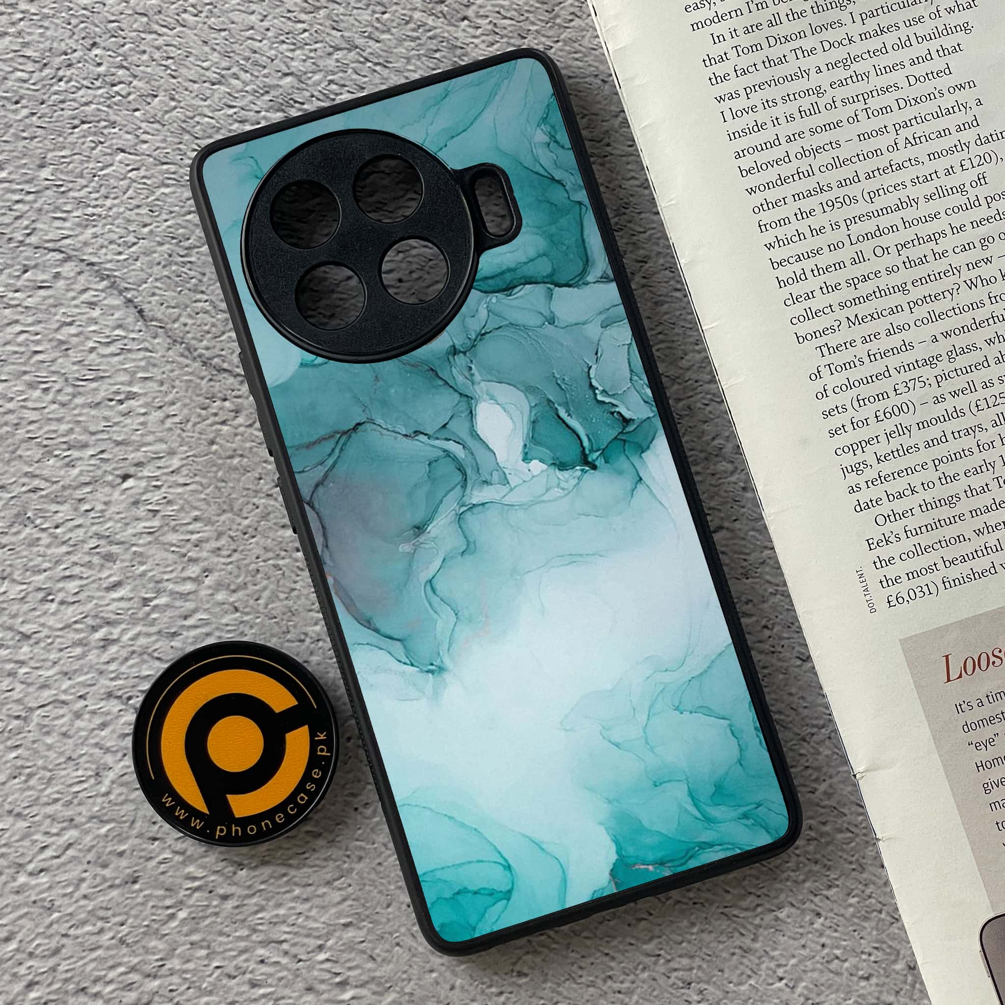 Tecno Spark 20 pro plus - Blue Marble Series - Premium Printed Glass soft Bumper shock Proof Case