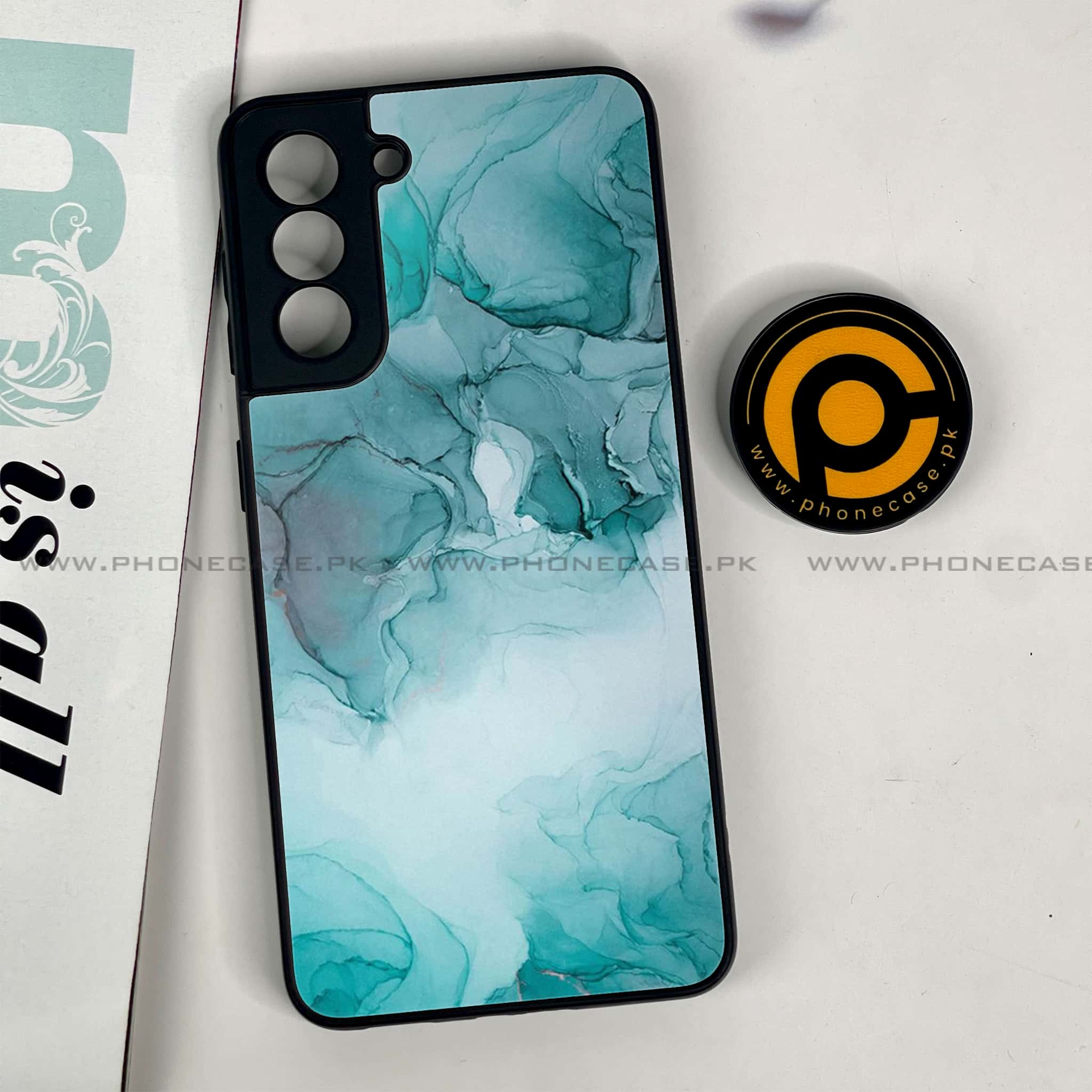 Samsung Galaxy S21 - Blue Marble Series - Premium Metal Printed soft Bumper shock Proof Case