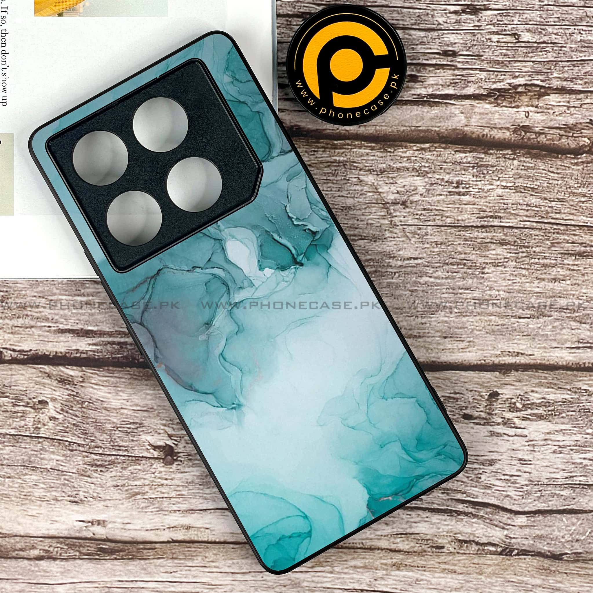 Infinix GT 20 Pro - Blue Marble Series - Premium Printed Glass soft Bumper shock Proof Case