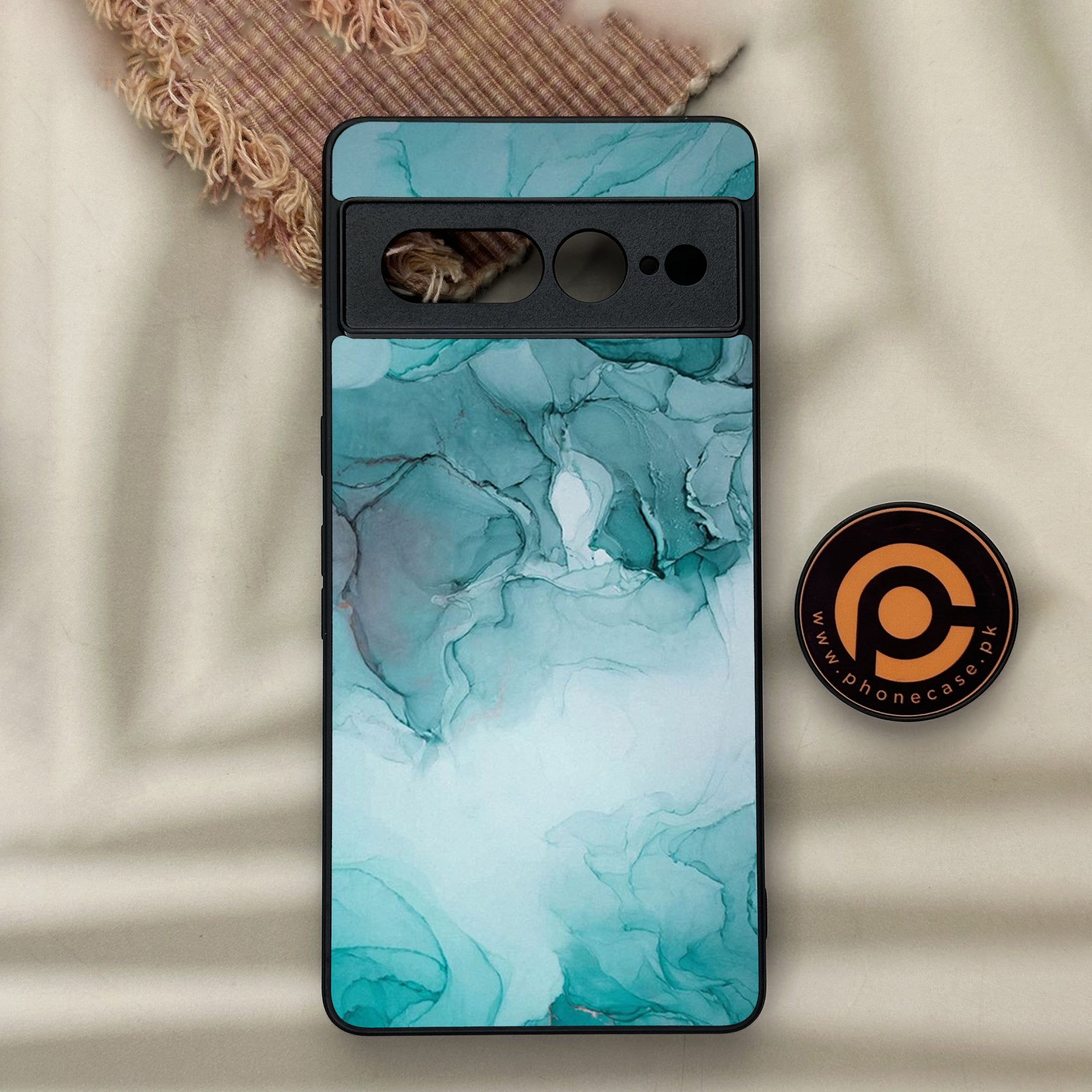 Google Pixel 7 Pro - Blue Marble Series - Premium Metal Printed soft Bumper Shock Proof Case