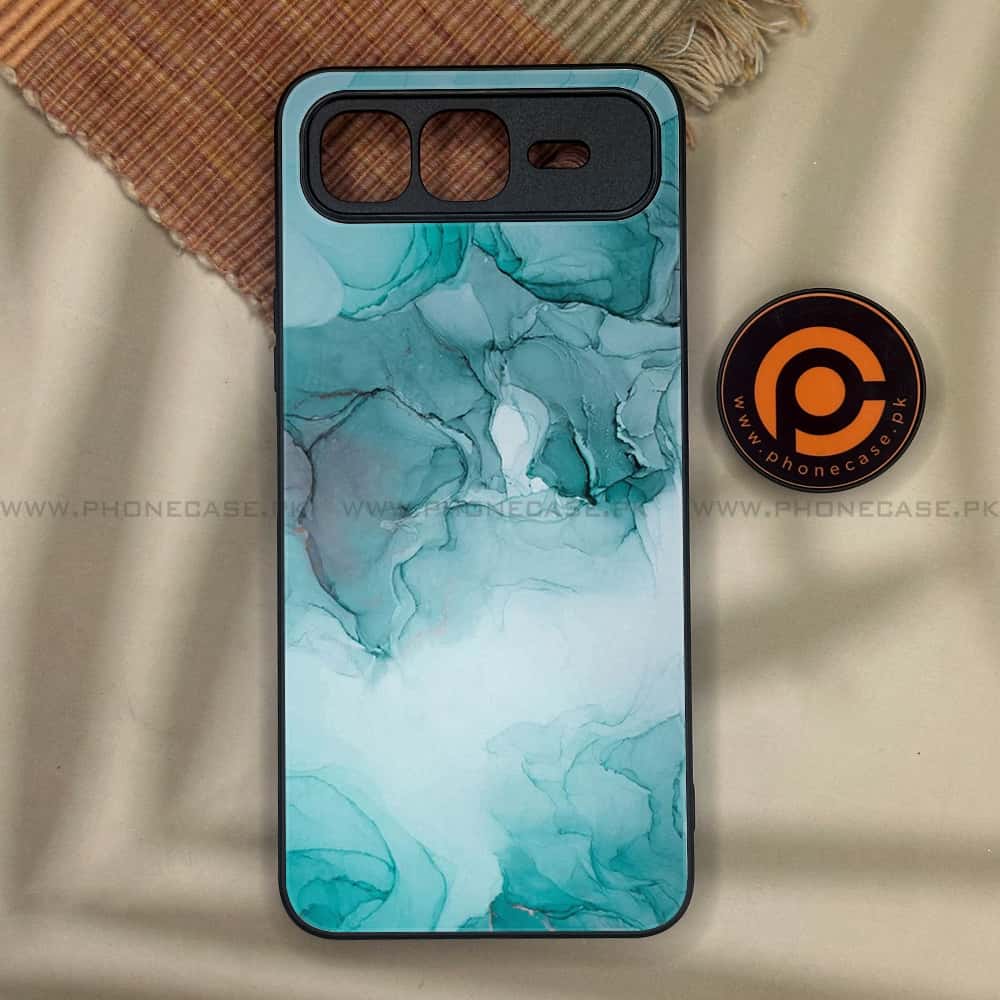 Infinix Smart 10 Plus - Blue Marble Series - Premium Metal Printed soft Bumper shock Proof Case