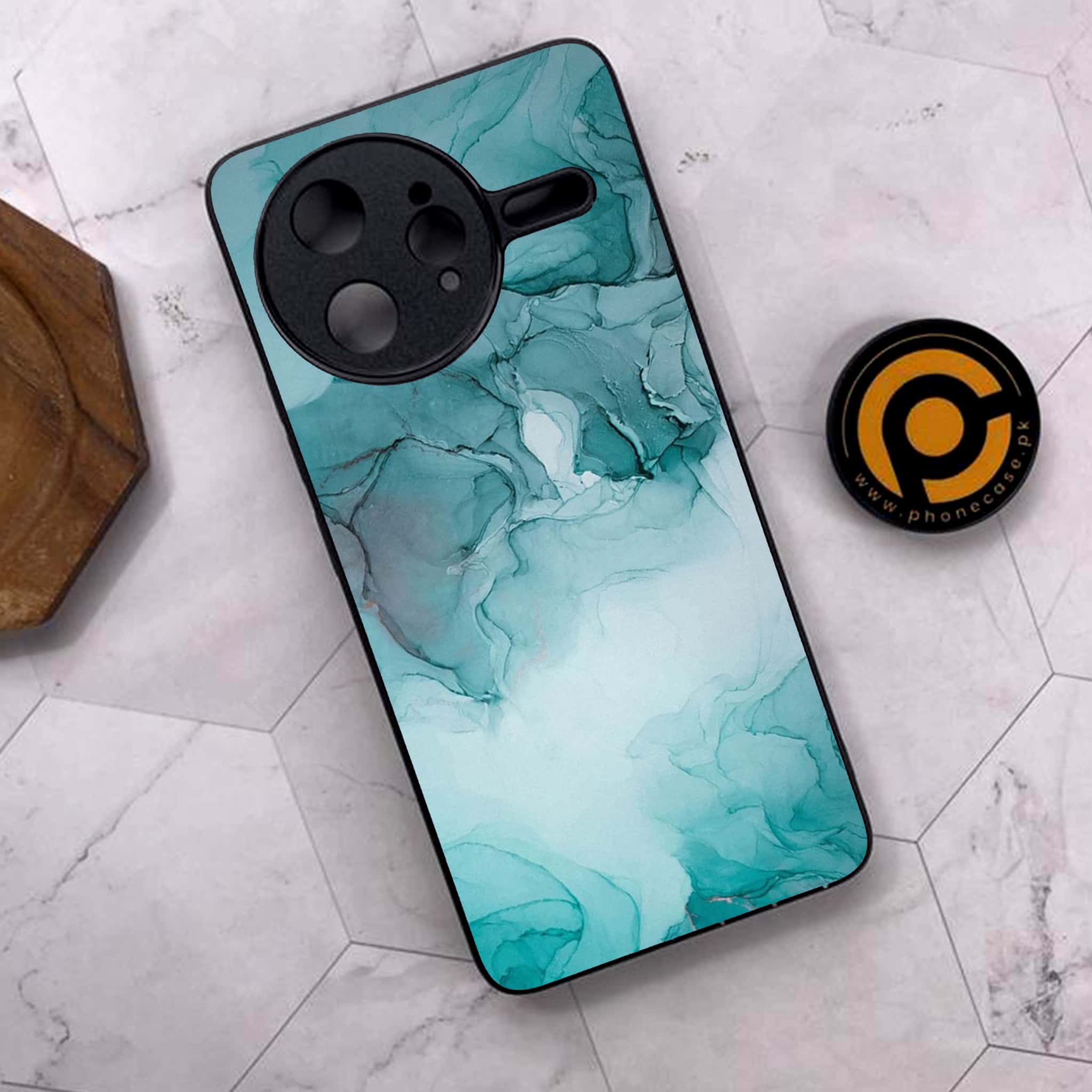 Xiaomi Poco F7 Ultra 5G - Blue Marble Series - Premium Metal Printed soft Bumper shock Proof Case