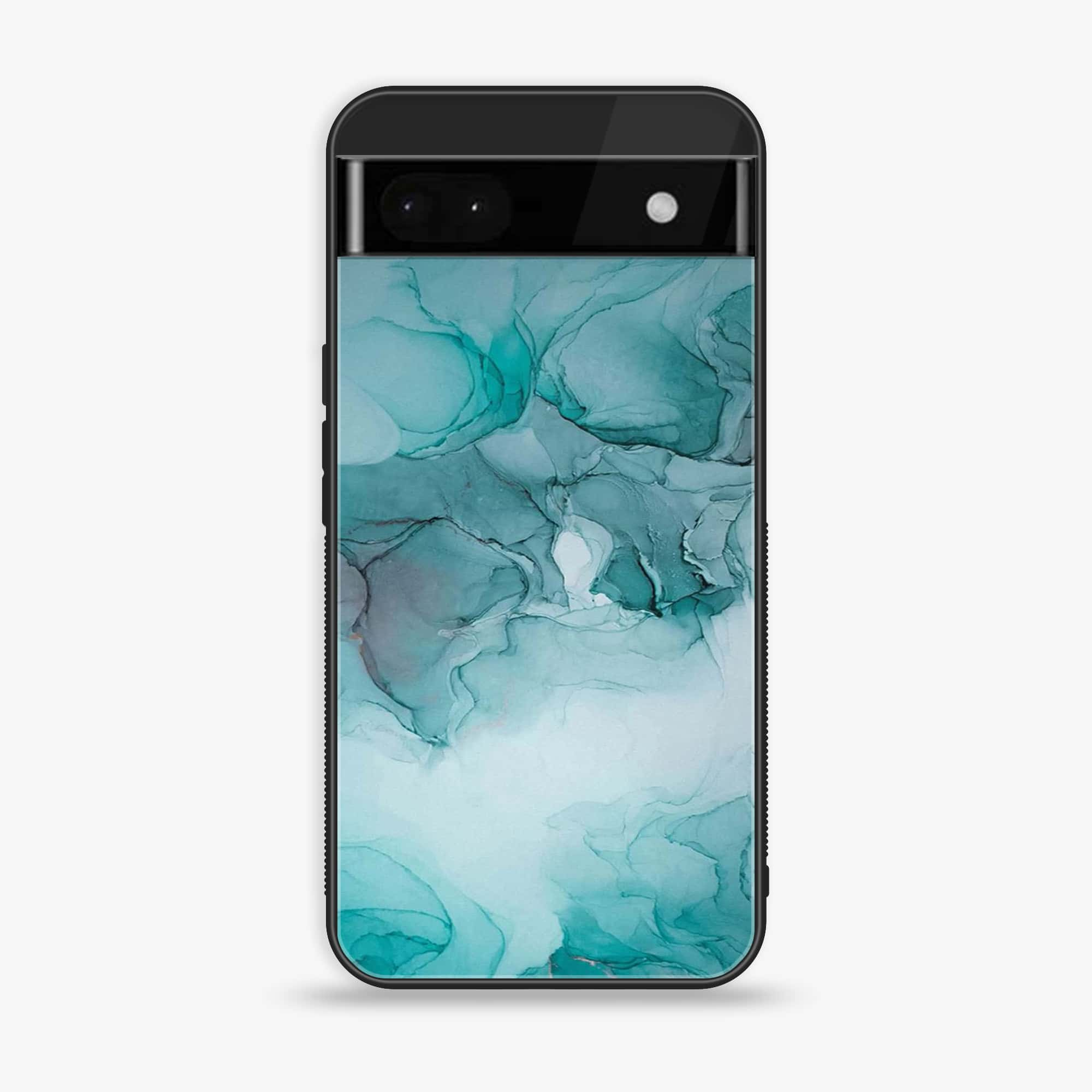 Google Pixel 6A - Blue Marble Series - Premium Printed Glass soft Bumper shock Proof Case