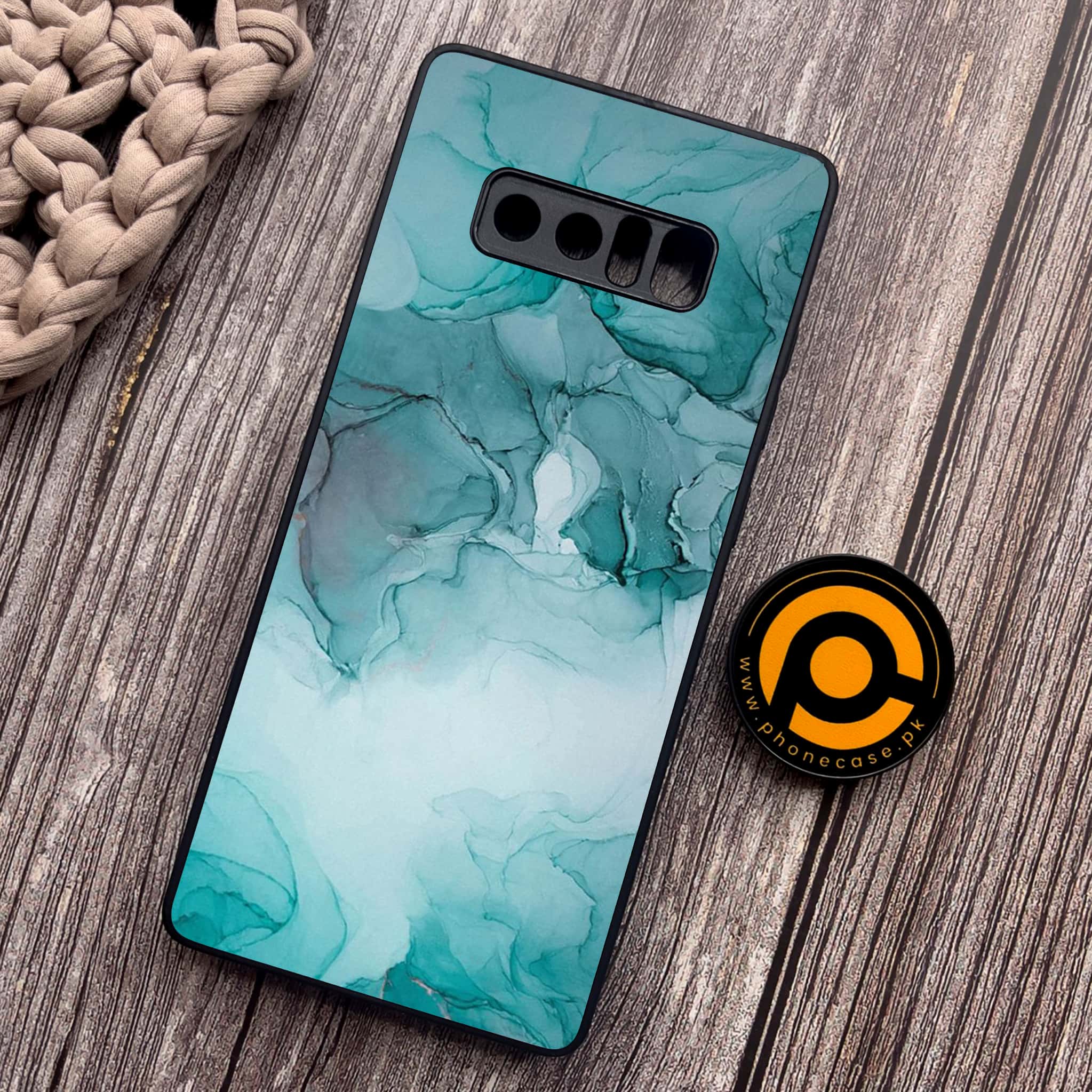 Samsung Galaxy Note 8 - Blue Marble Series - Premium Metal Printed soft Bumper shock Proof Case