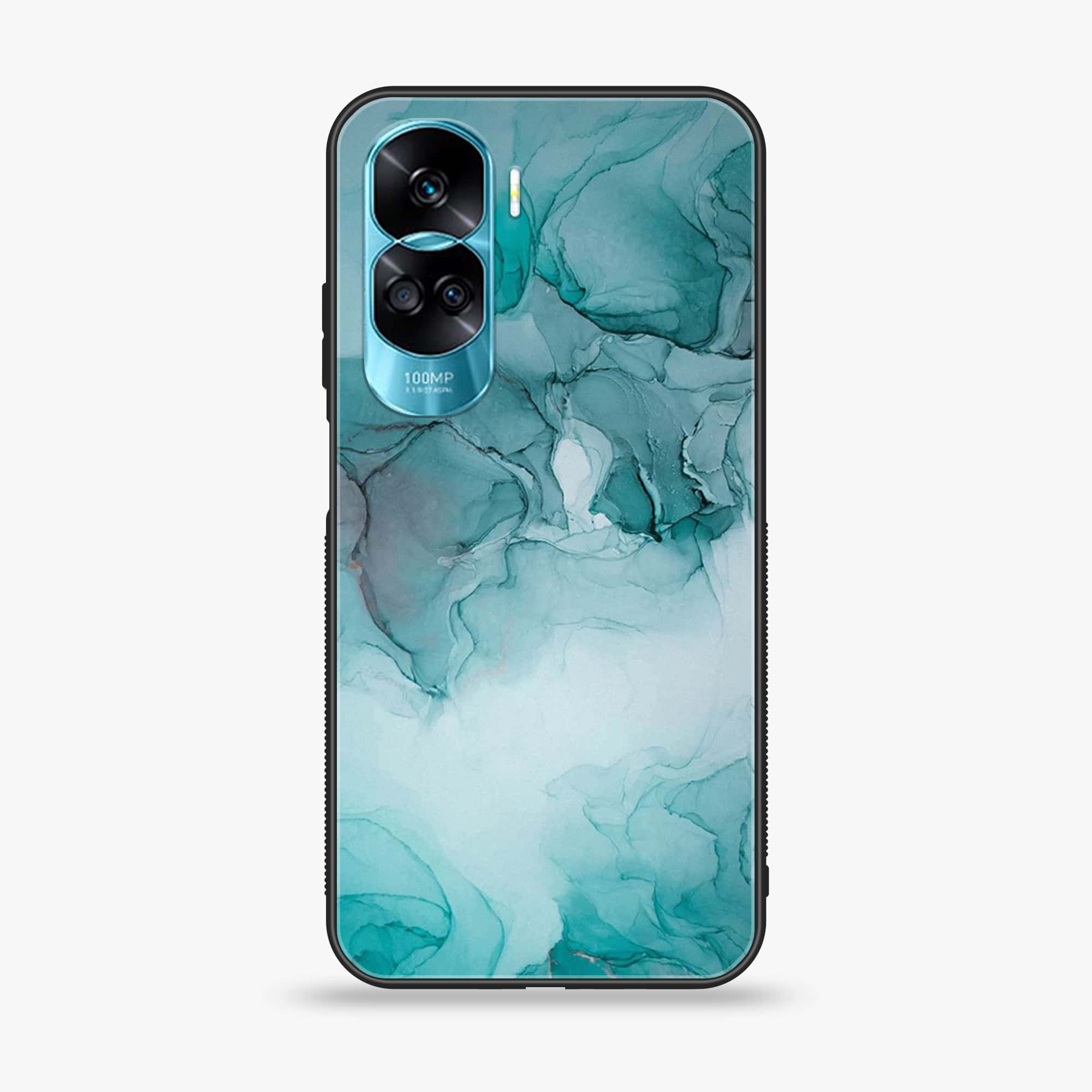 Honor 90 Lite - Blue Marble Series - Premium Printed Glass soft Bumper shock Proof Case