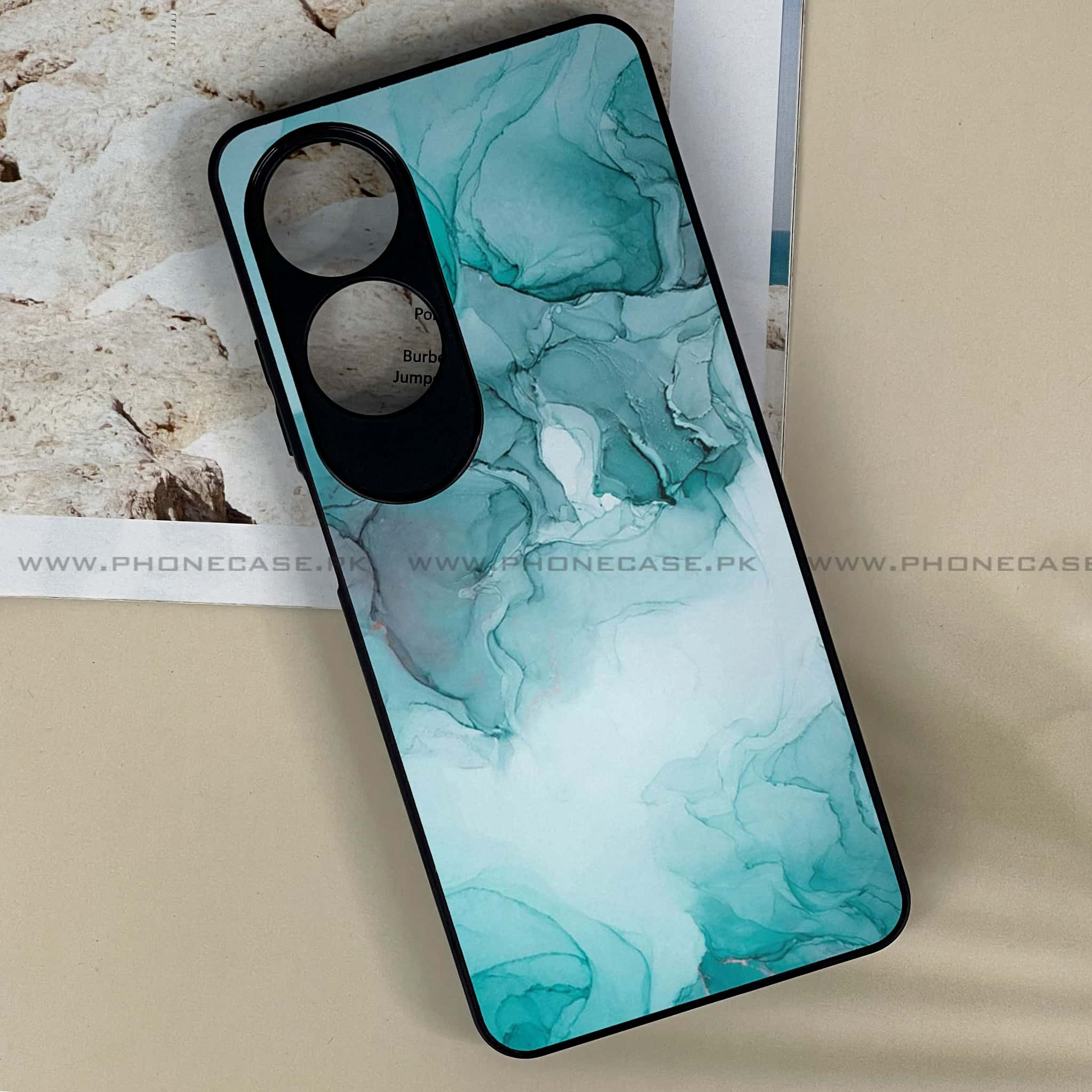 Oppo A60 - Blue Marble Series - Premium Printed Metal soft Bumper shock Proof Case