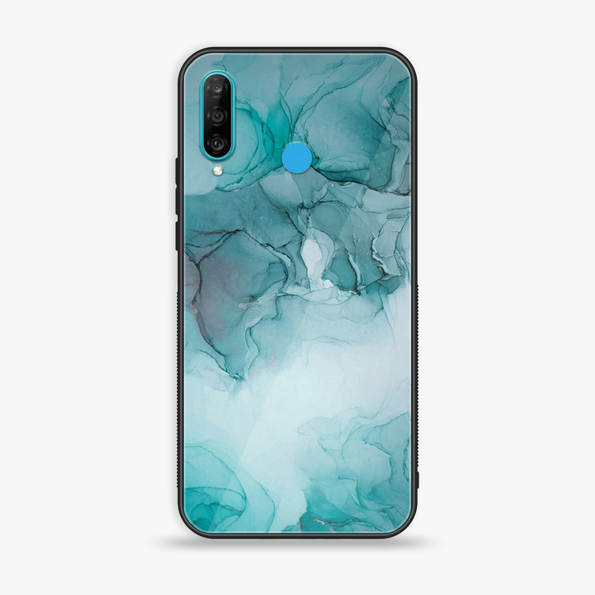 Huawei P30 lite - Blue Marble Series - Premium Printed Glass soft Bumper shock Proof Case