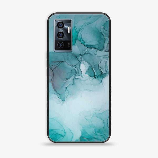 Vivo V23e - Blue Marble Design 3- Premium Printed Glass soft Bumper shock Proof Case CS-11832